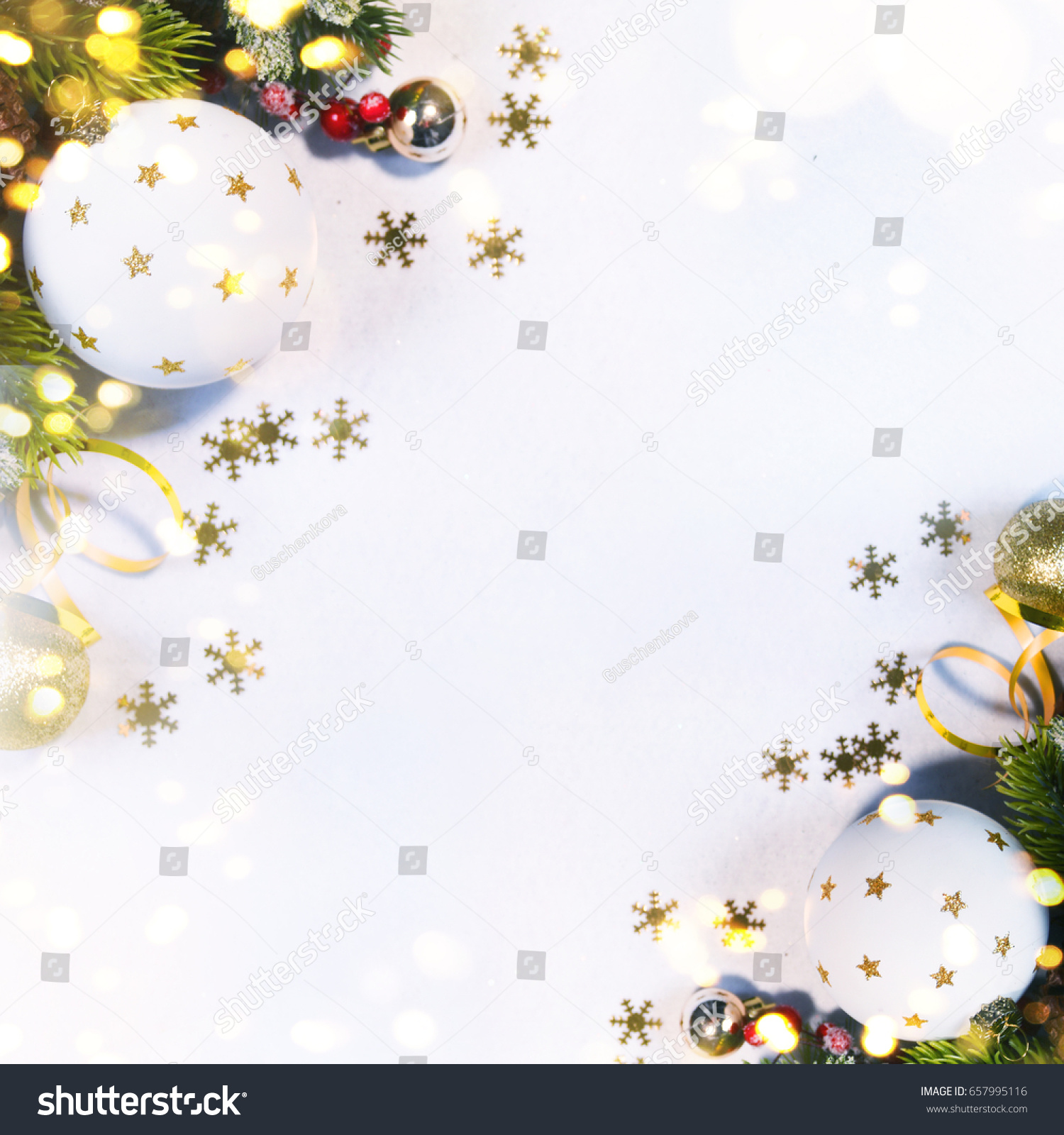 Holiday background, greeting card for Christmas and New Year #657995116
