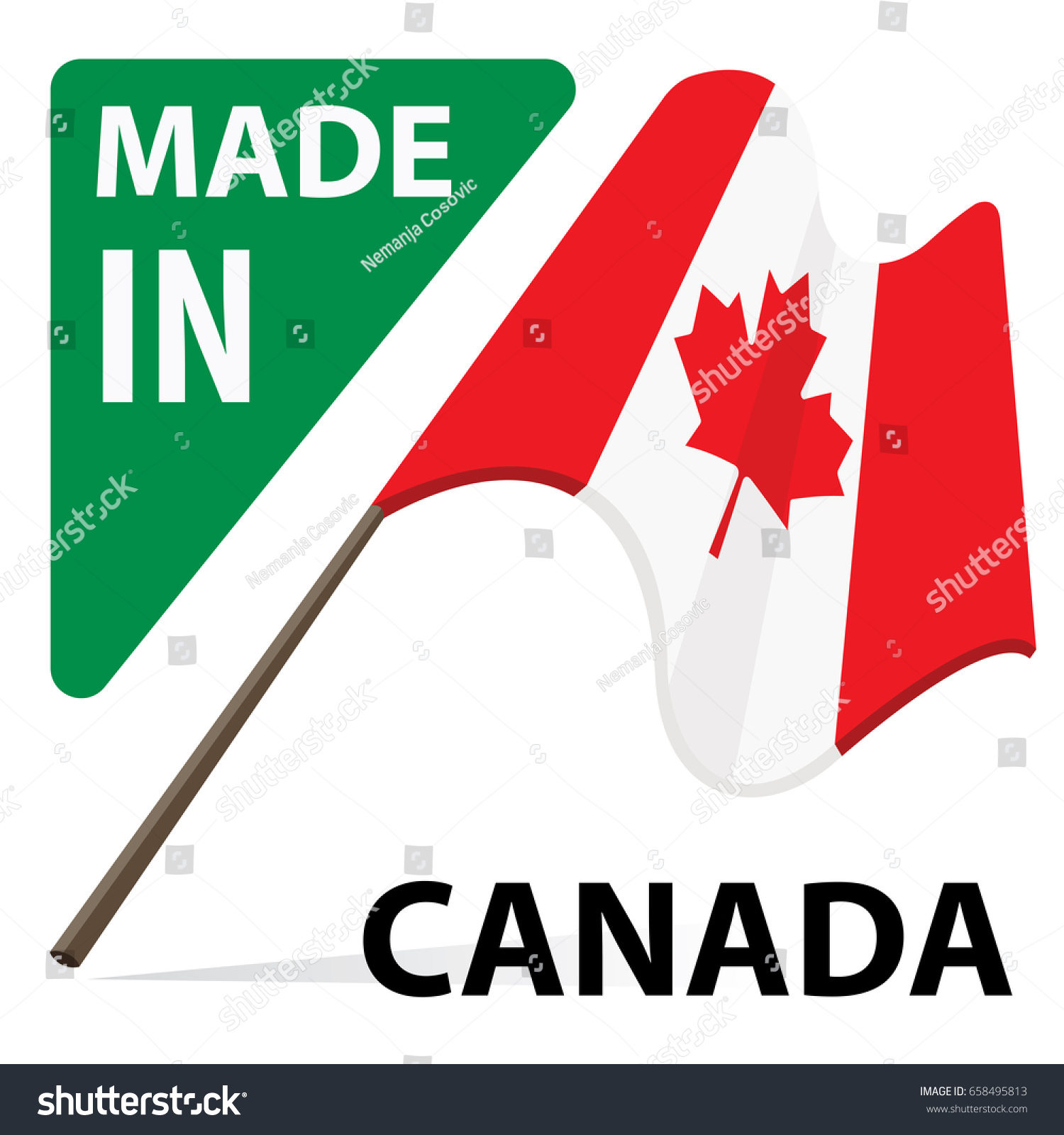 made in Canada label with Canadian flag - Royalty Free Stock Vector ...