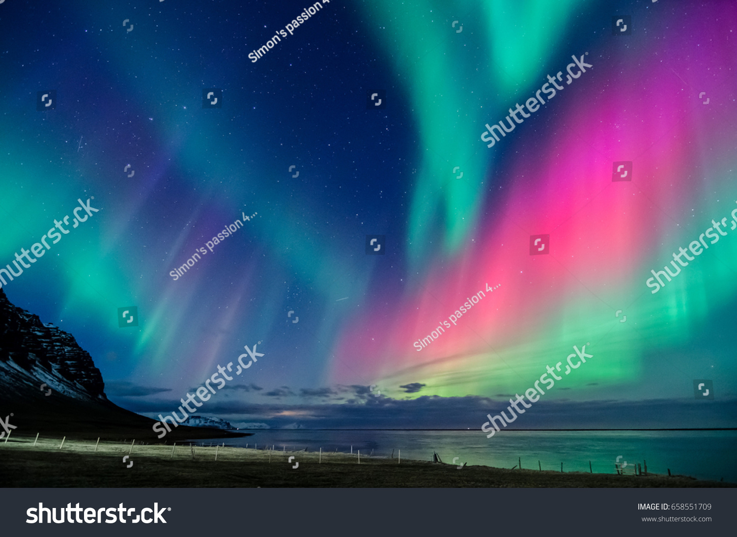 colorful northern light in iceland #658551709