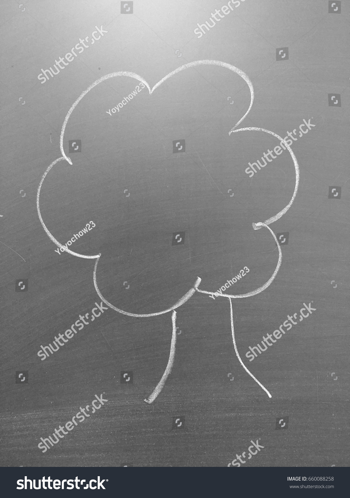 Blackboard with tree drawings #660088258