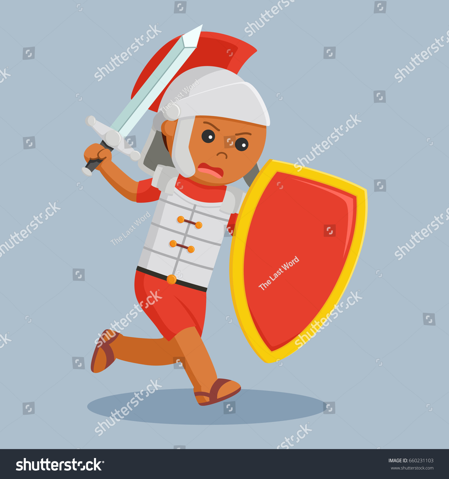 African Gladiator With Sword And Shield Royalty Free Stock Photo