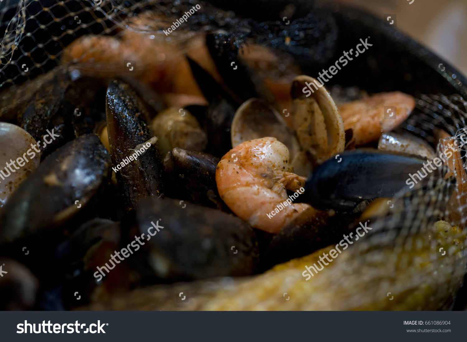 seasoned boiled seafood  #661086904
