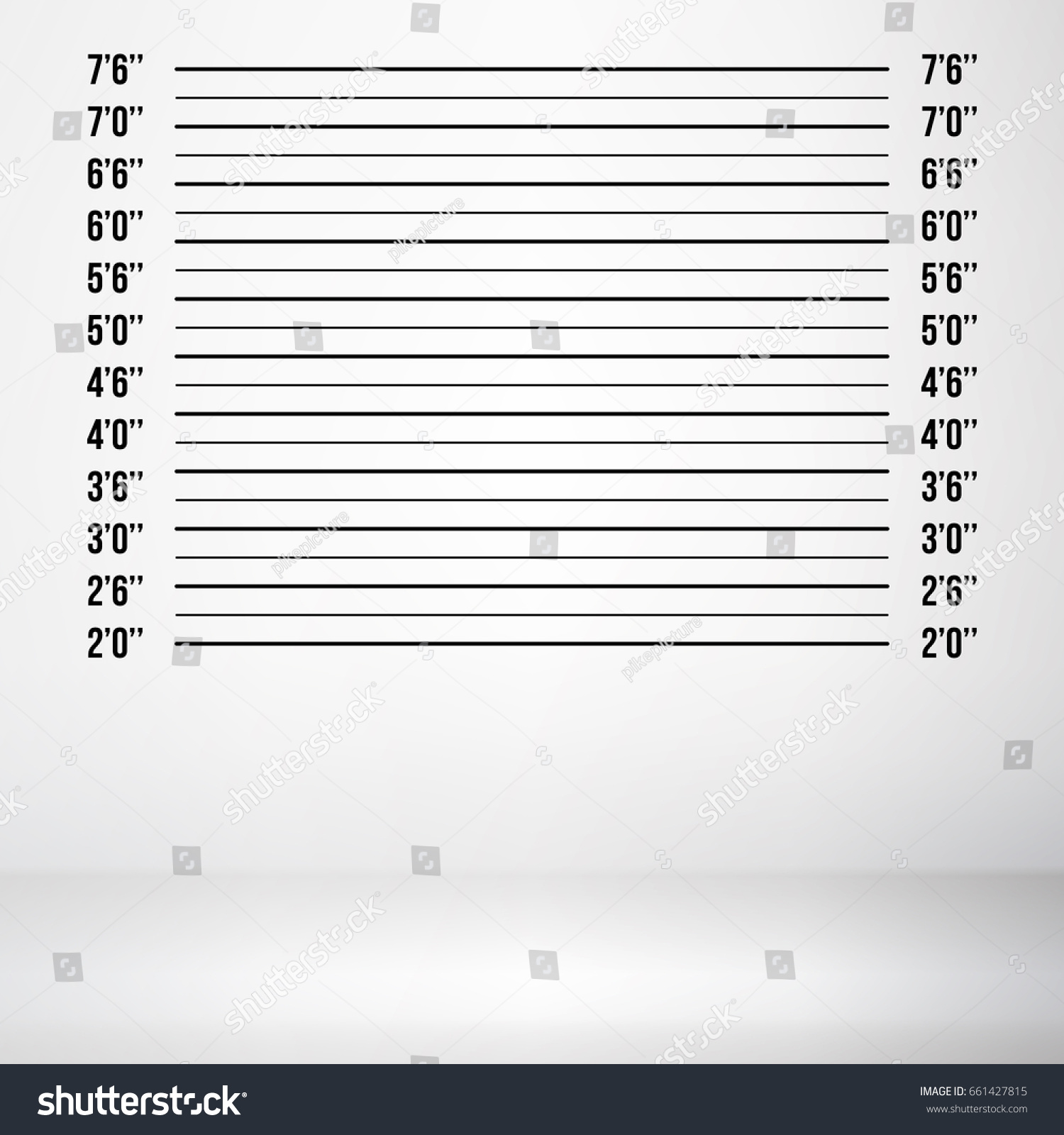 Police Wall Lineup Metrical Imperial. Prison - Royalty Free Stock ...