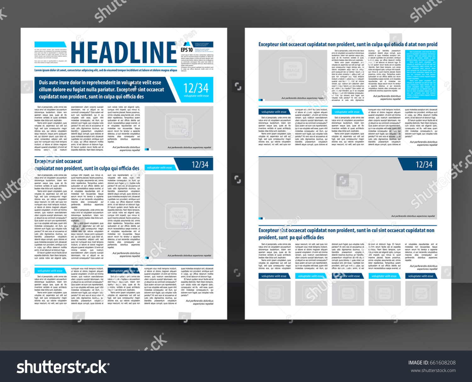 Vector empty newspaper print template design - Royalty Free Stock ...