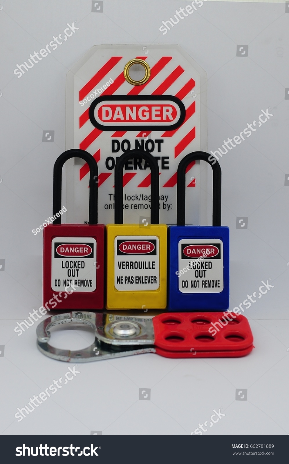 Lock out & Tag out,Lock out station , machine - specific lockout device and lockout point #662781889