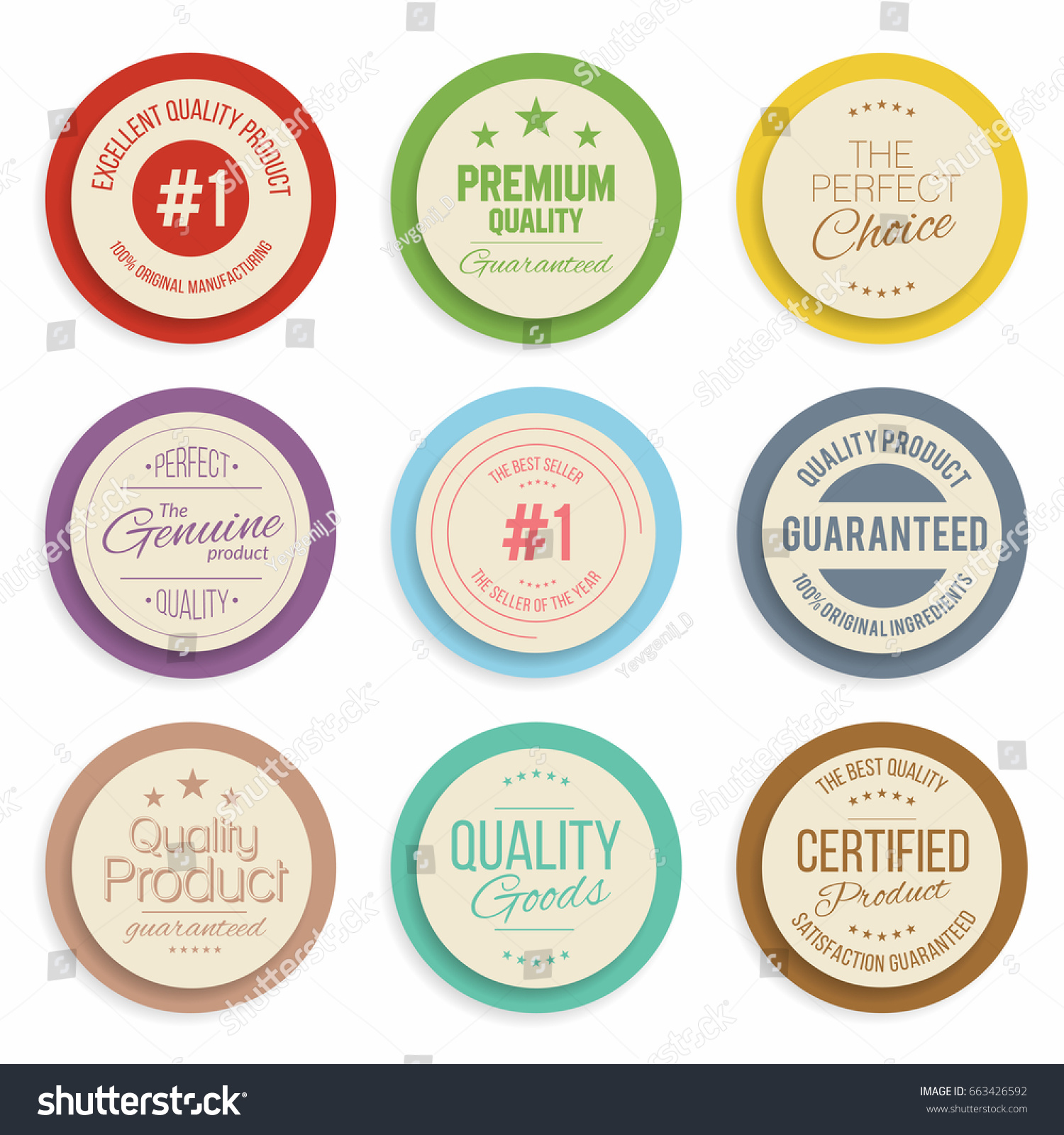 Badges And Labels Collection Quality Assurance Royalty Free Stock Vector 663426592