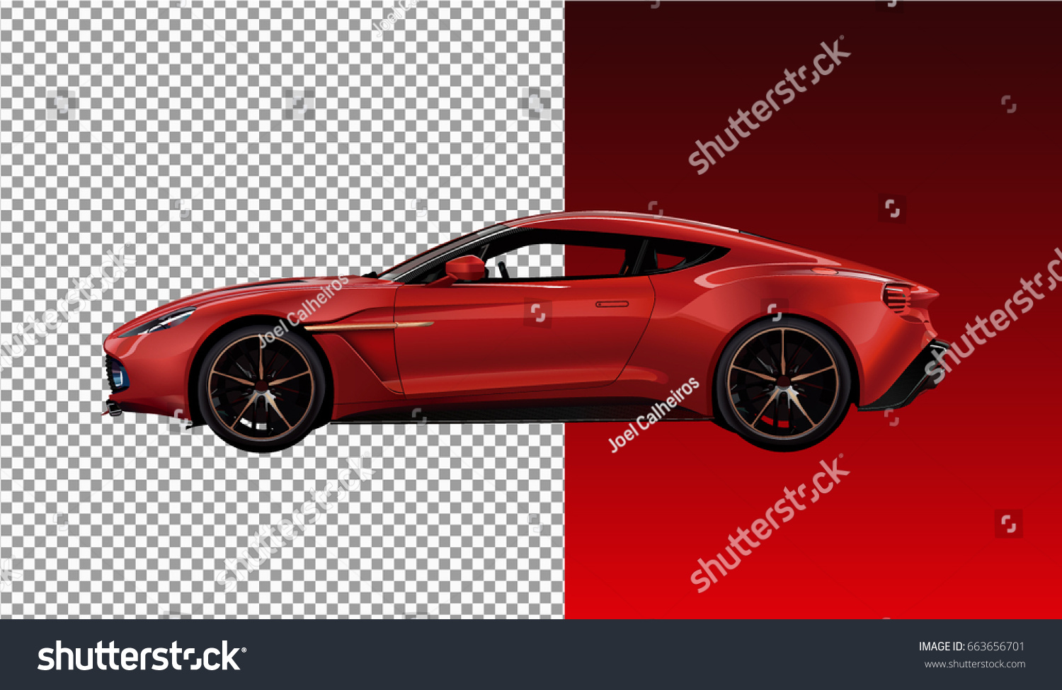 Red Sport Car Vector Illustration Royalty Free Stock Vector 663656701