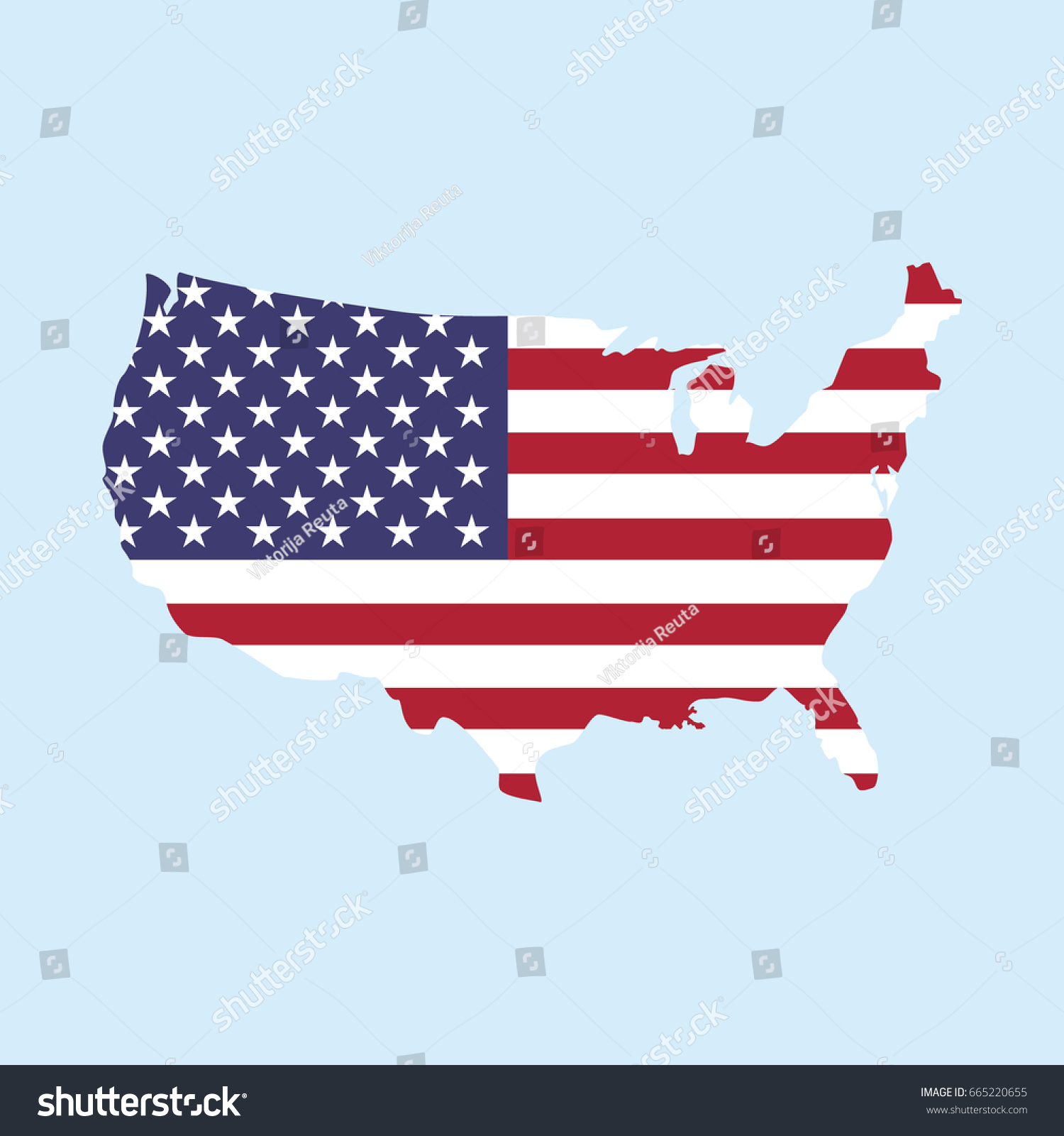 Vector Illustration Map Of United States Of Royalty Free Stock Vector 665220655 8986