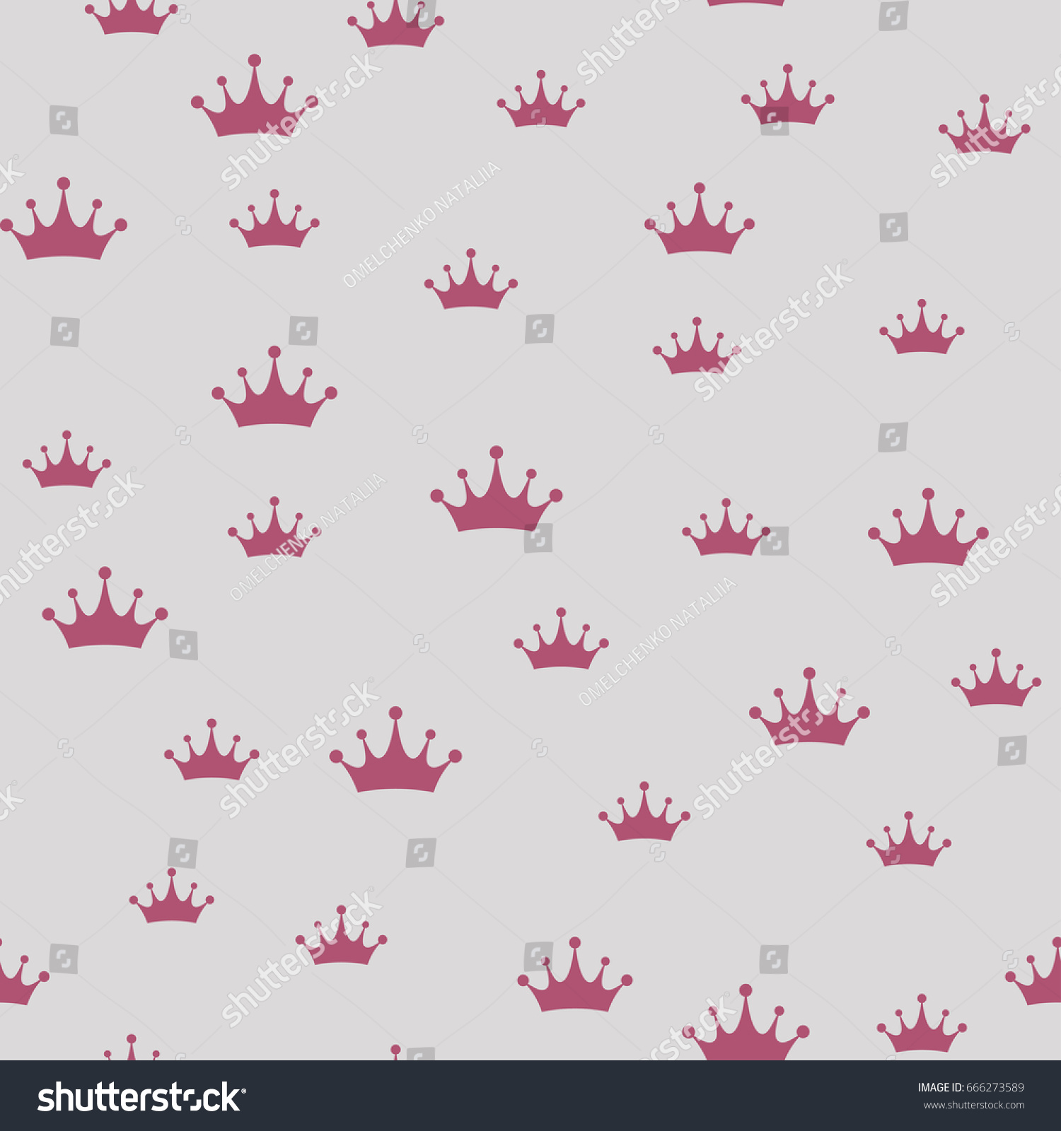 Princess Crown Seamless Vector Pattern Royalty Free Stock Vector 666273589 