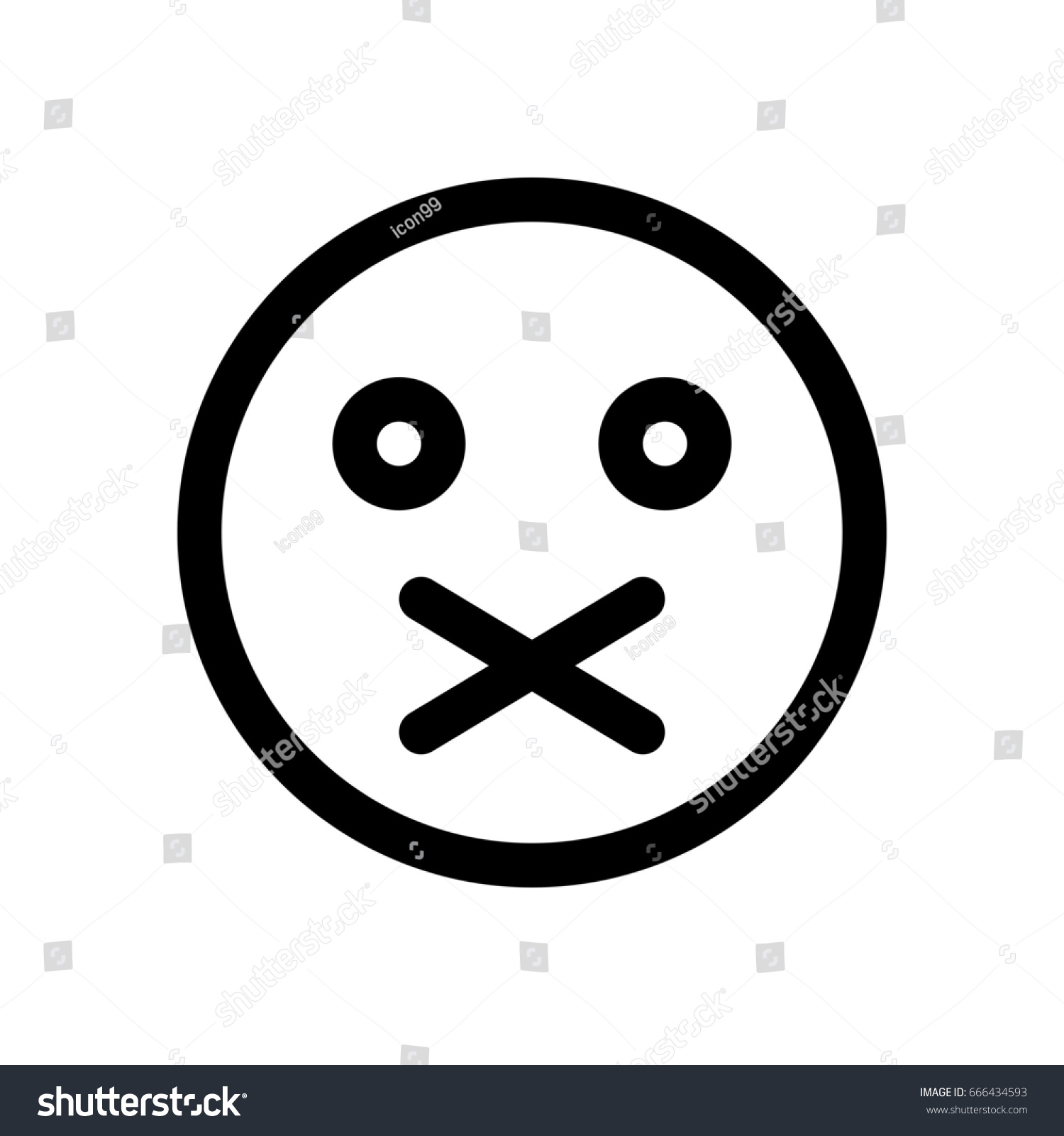 closed mouth emoji - Royalty Free Stock Vector 666434593 - Avopix.com