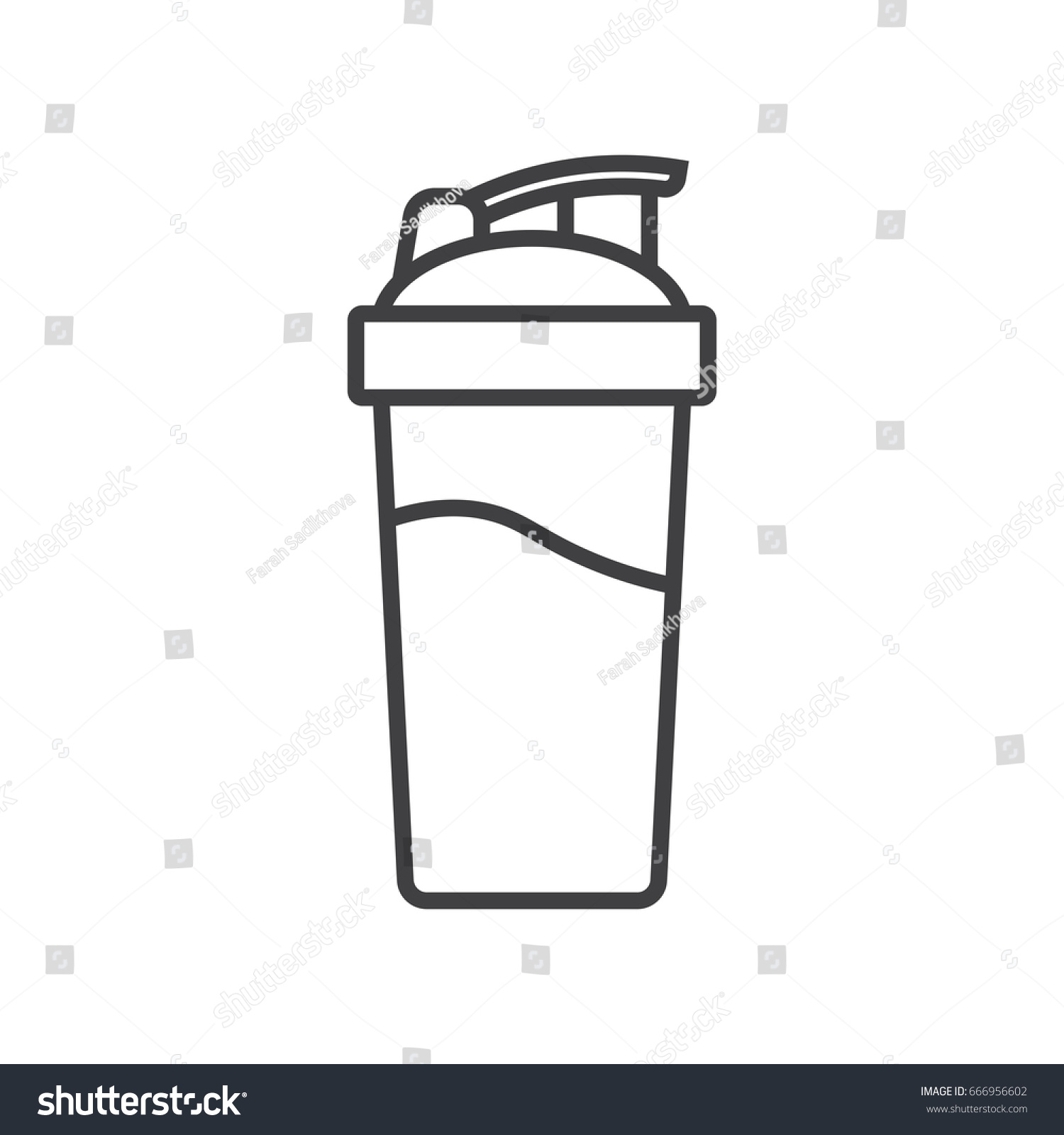 Shaker cup line icon. Blender bottle. #666956602