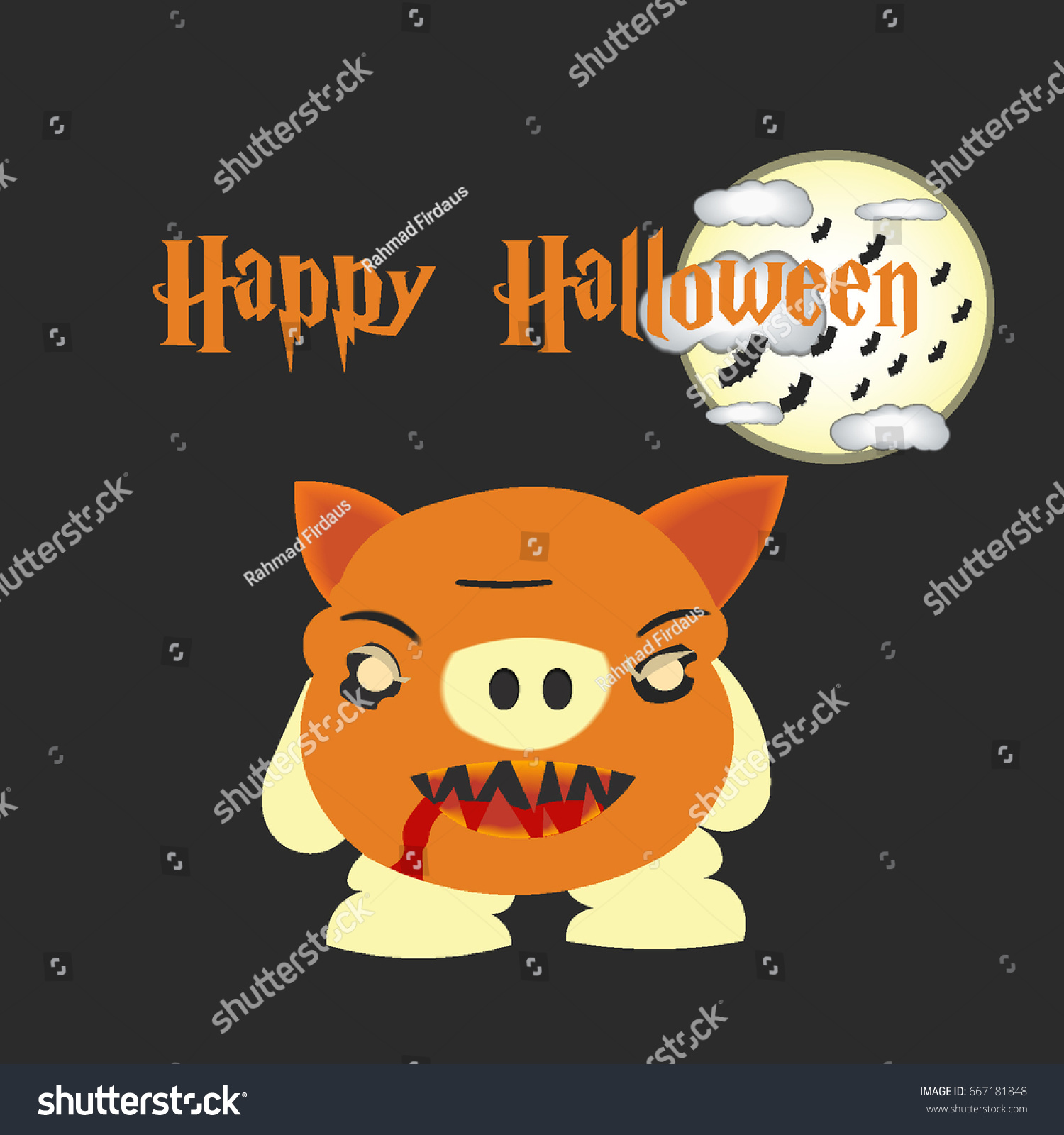 Halloween vector illustration #667181848