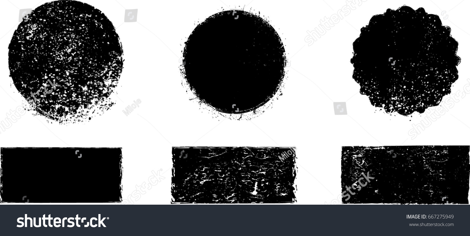 Grunge post Stamps Collection, Circles. Banners, Insignias , Logos, Icons, Labels and Badges Set . vector distress textures.blank shapes. #667275949