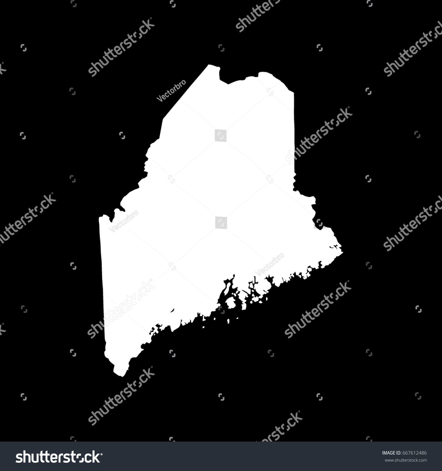 Maine map in white on black background - Royalty Free Stock Vector ...