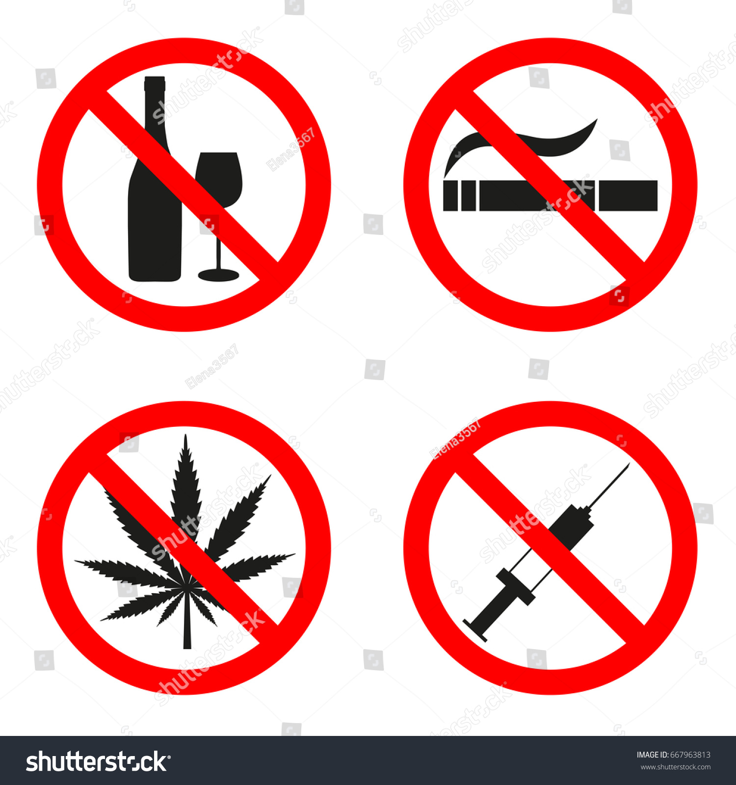 Sign forbidden smoking drugs alcohol - Royalty Free Stock Vector ...