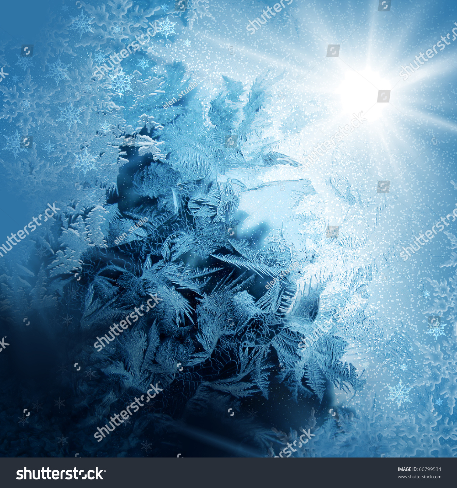 Abstraction blue Christmas background for card and  design #66799534