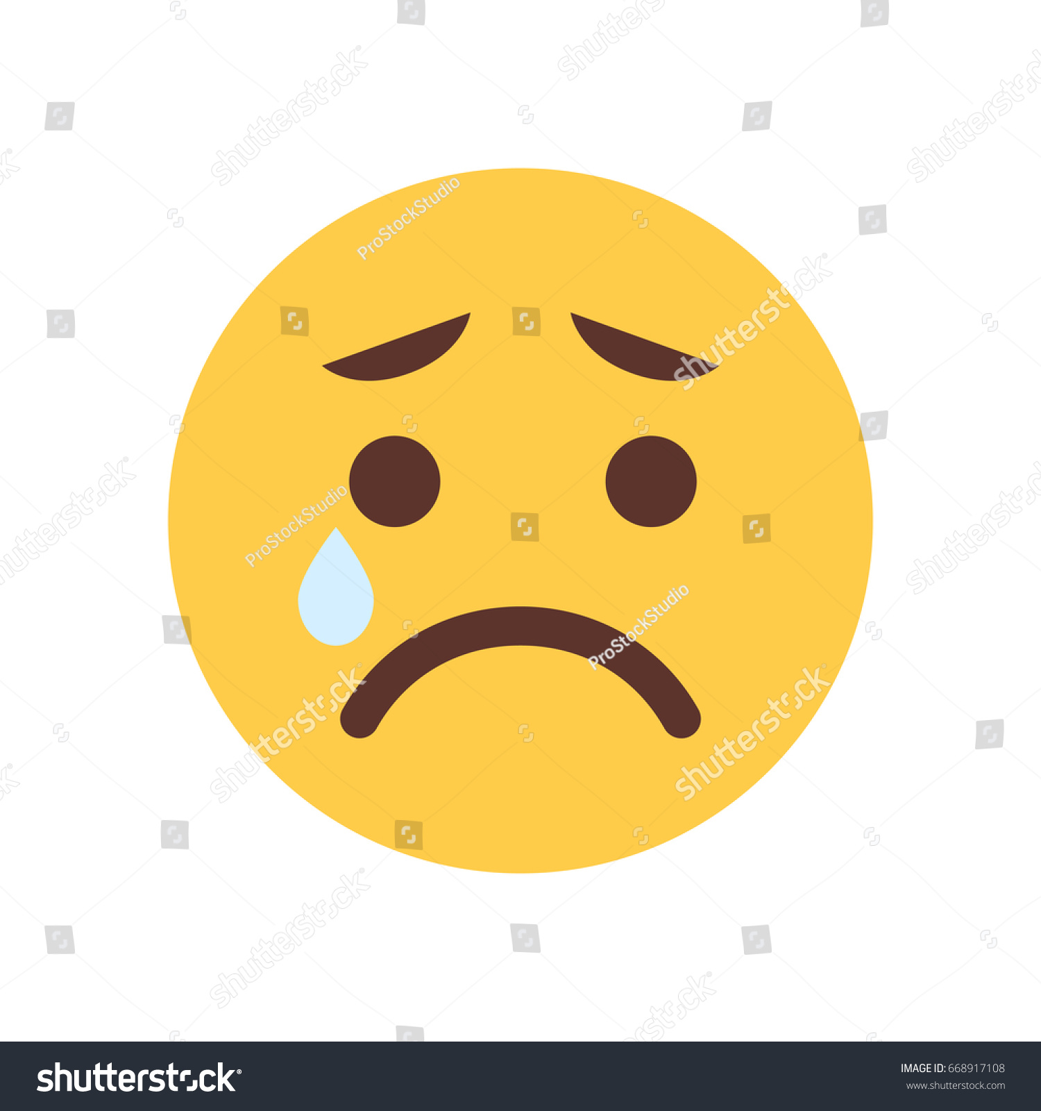 Yellow Cartoon Face Cry Sad Upset Emoji People Royalty Free Stock Vector 668917108 5440