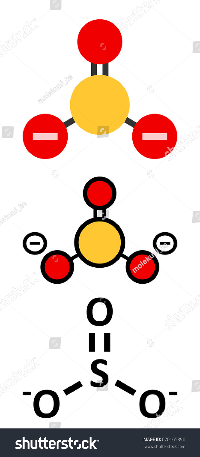 Sulfite anion, chemical structure. Sulfite salts - Royalty Free Stock ...