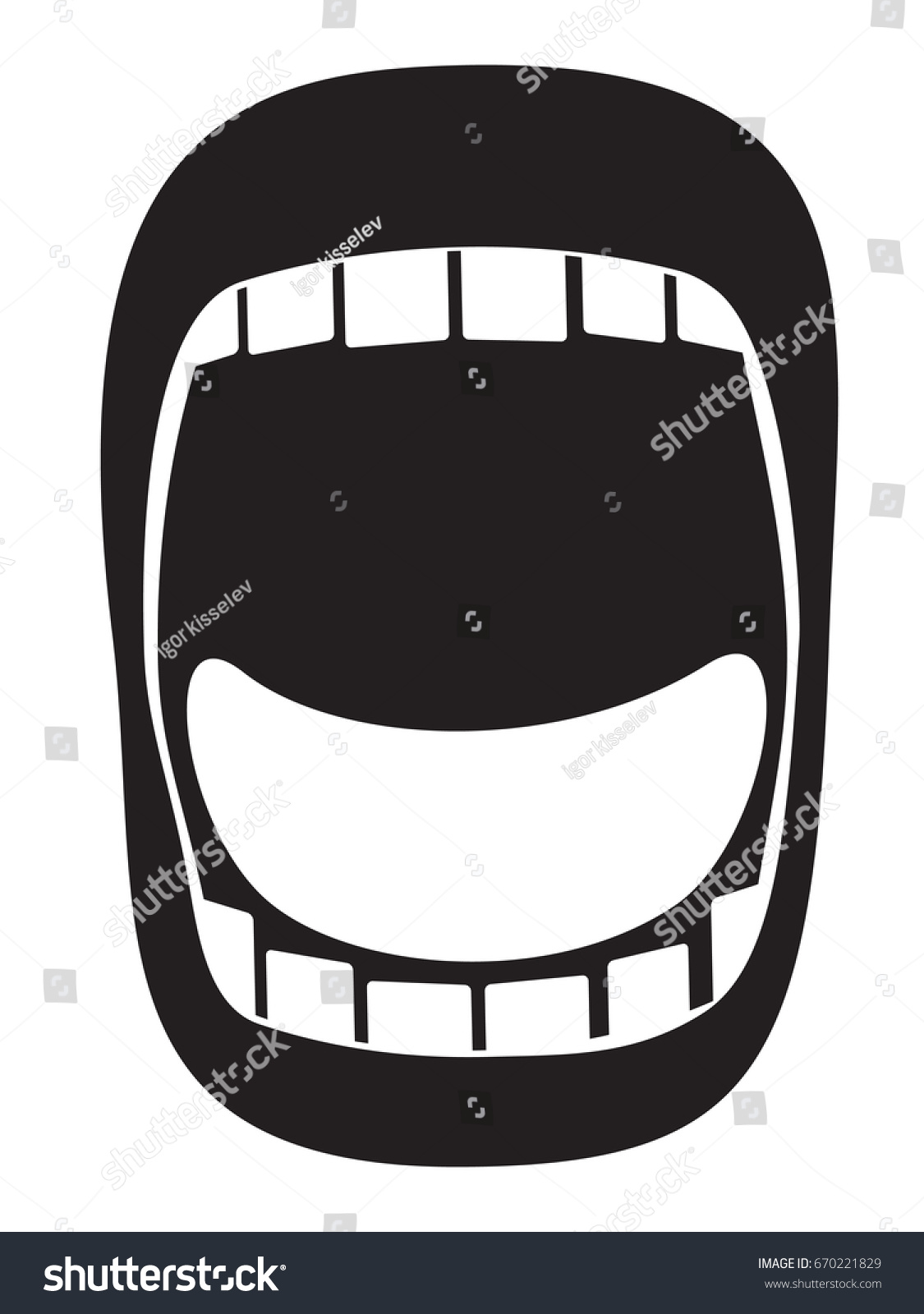 loudly screaming big open mouth - Royalty Free Stock Vector 670221829 ...