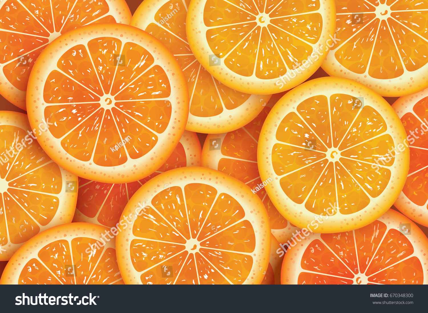 Orange Slice Background For Summer Royalty Free Stock Vector 670348300 0318