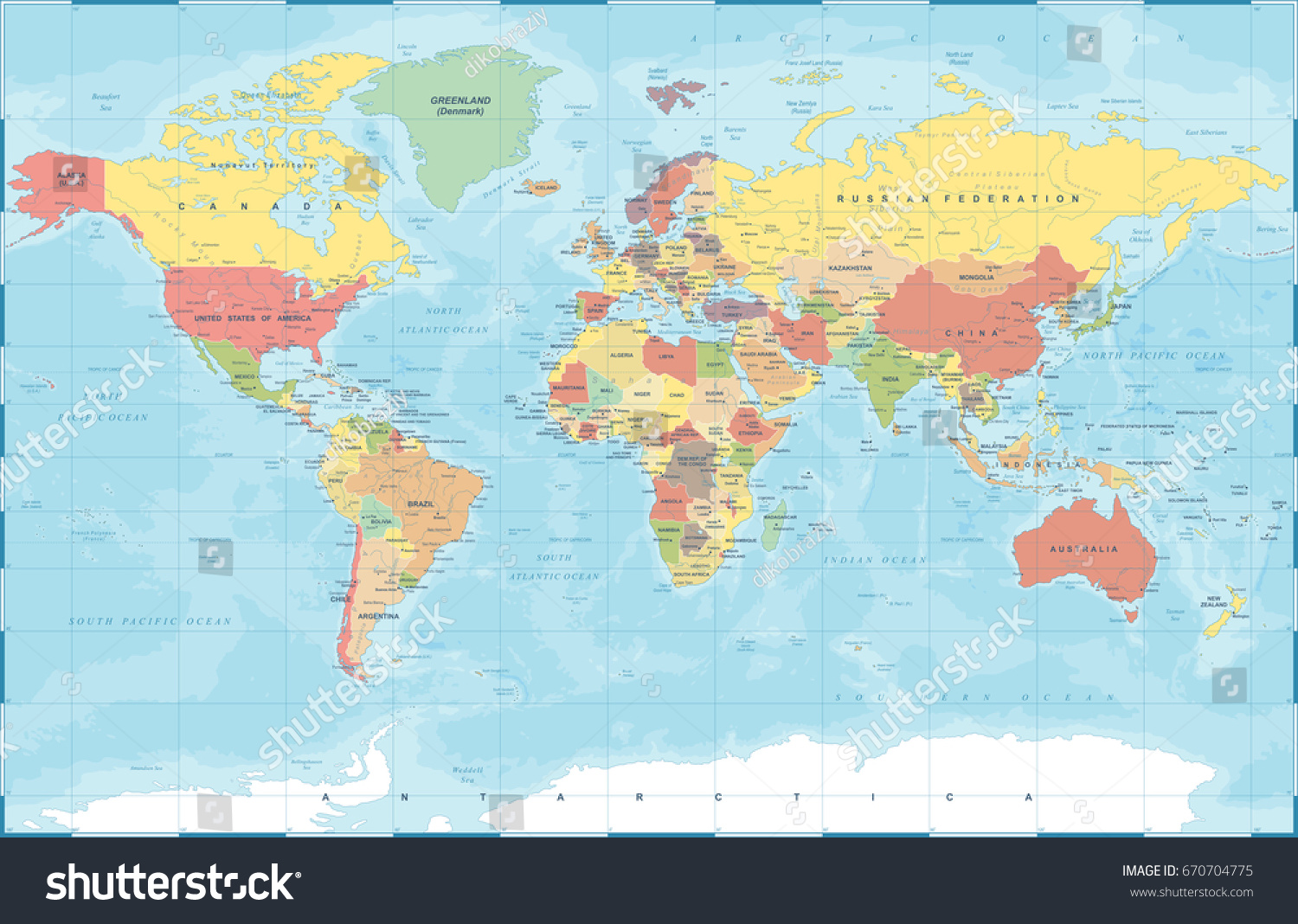 World Map in Vintage Style. High detailed - Royalty Free Stock Vector ...