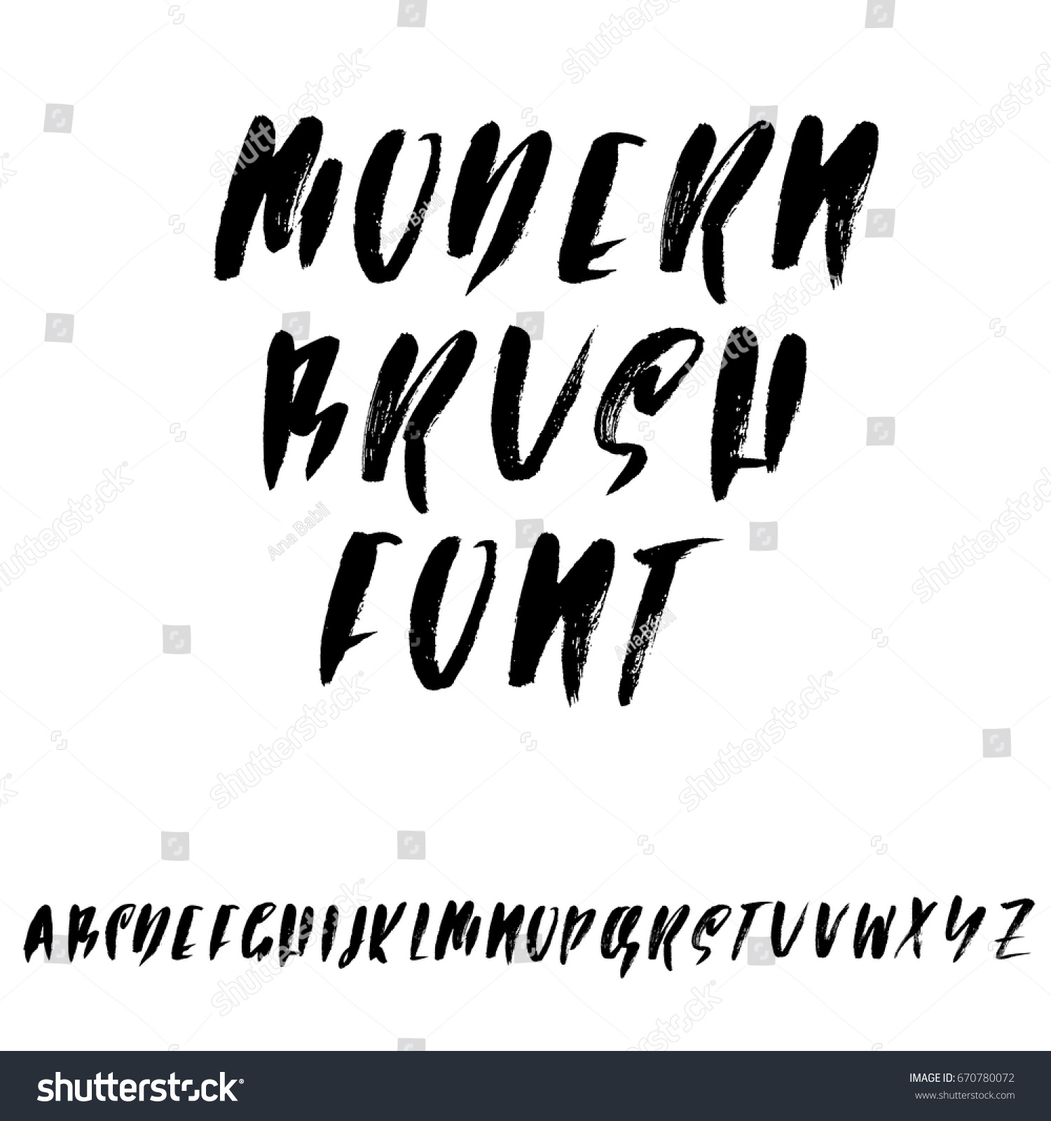 Hand Drawn Elegant Calligraphy Font Modern Royalty Free Stock Vector 670780072 