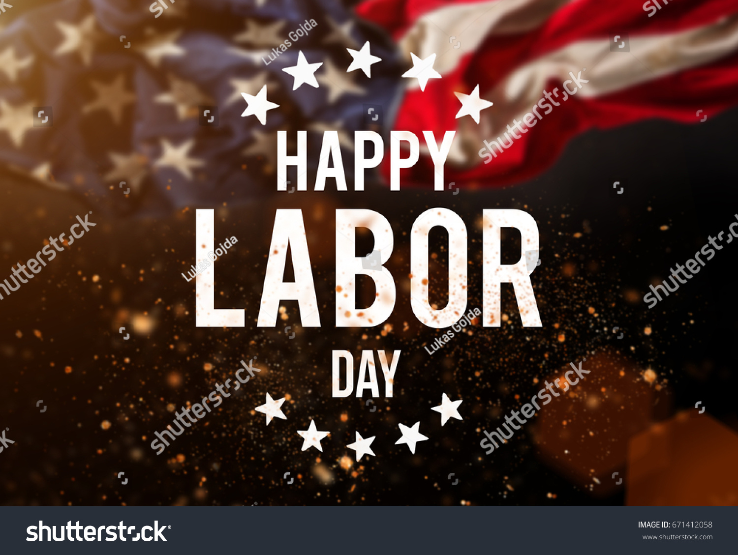 Happy Labor day banner, american patriotic background #671412058