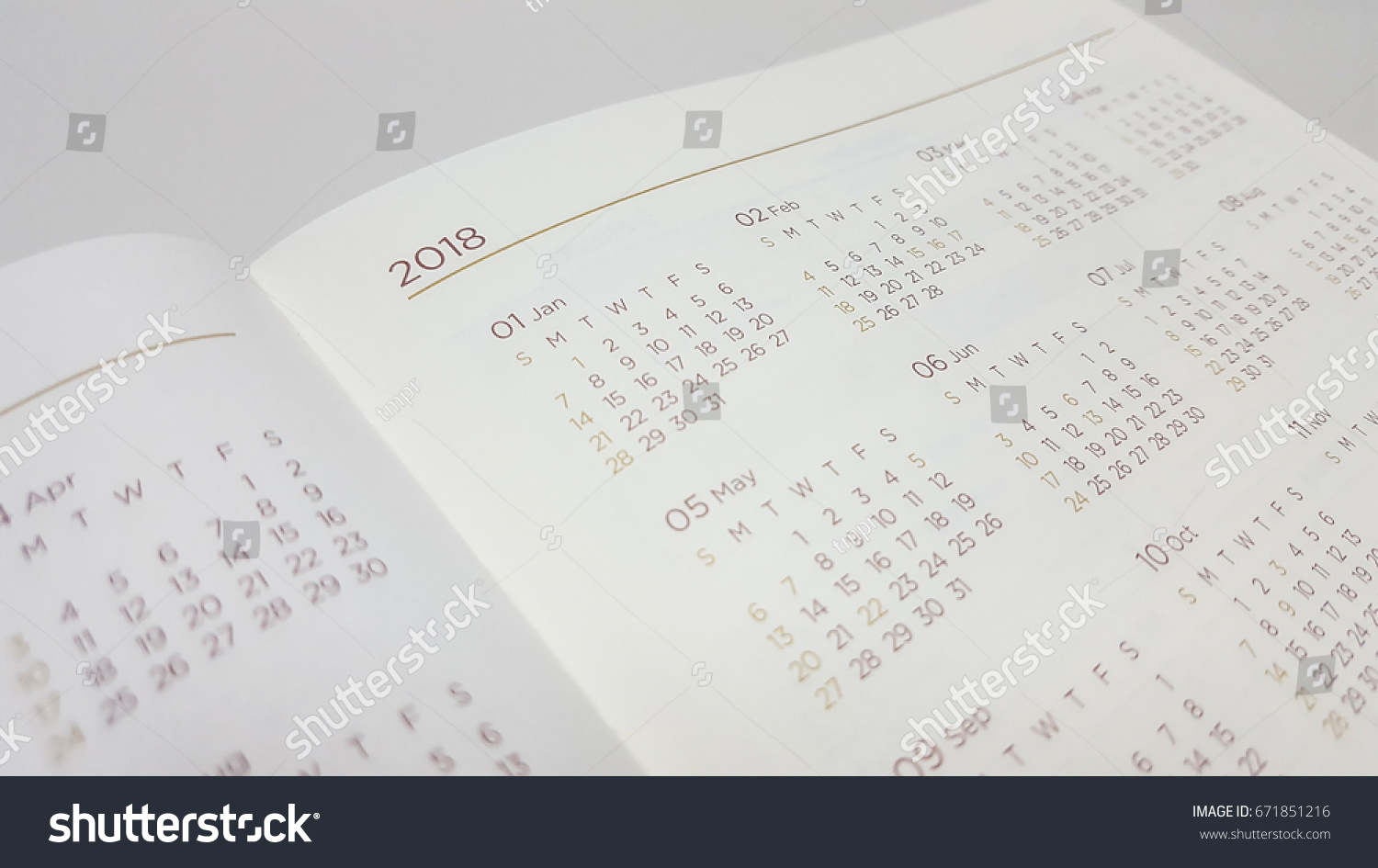 2018 calendar in schedule book #671851216