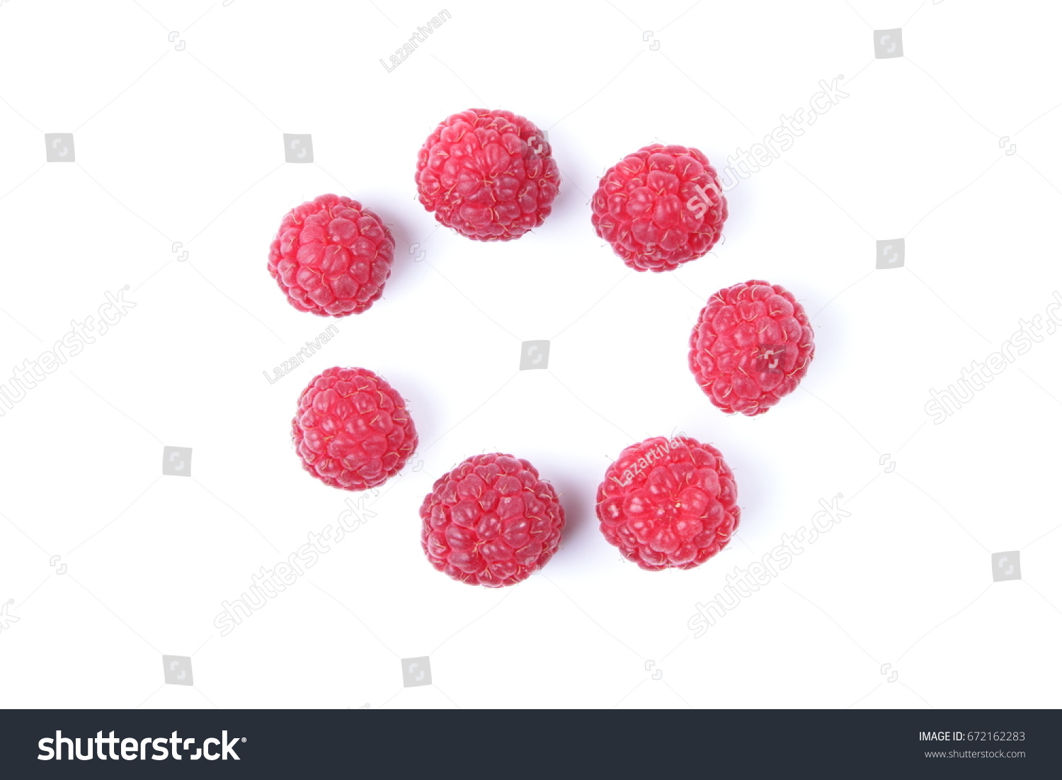 Raspberry on a glossy surface #672162283