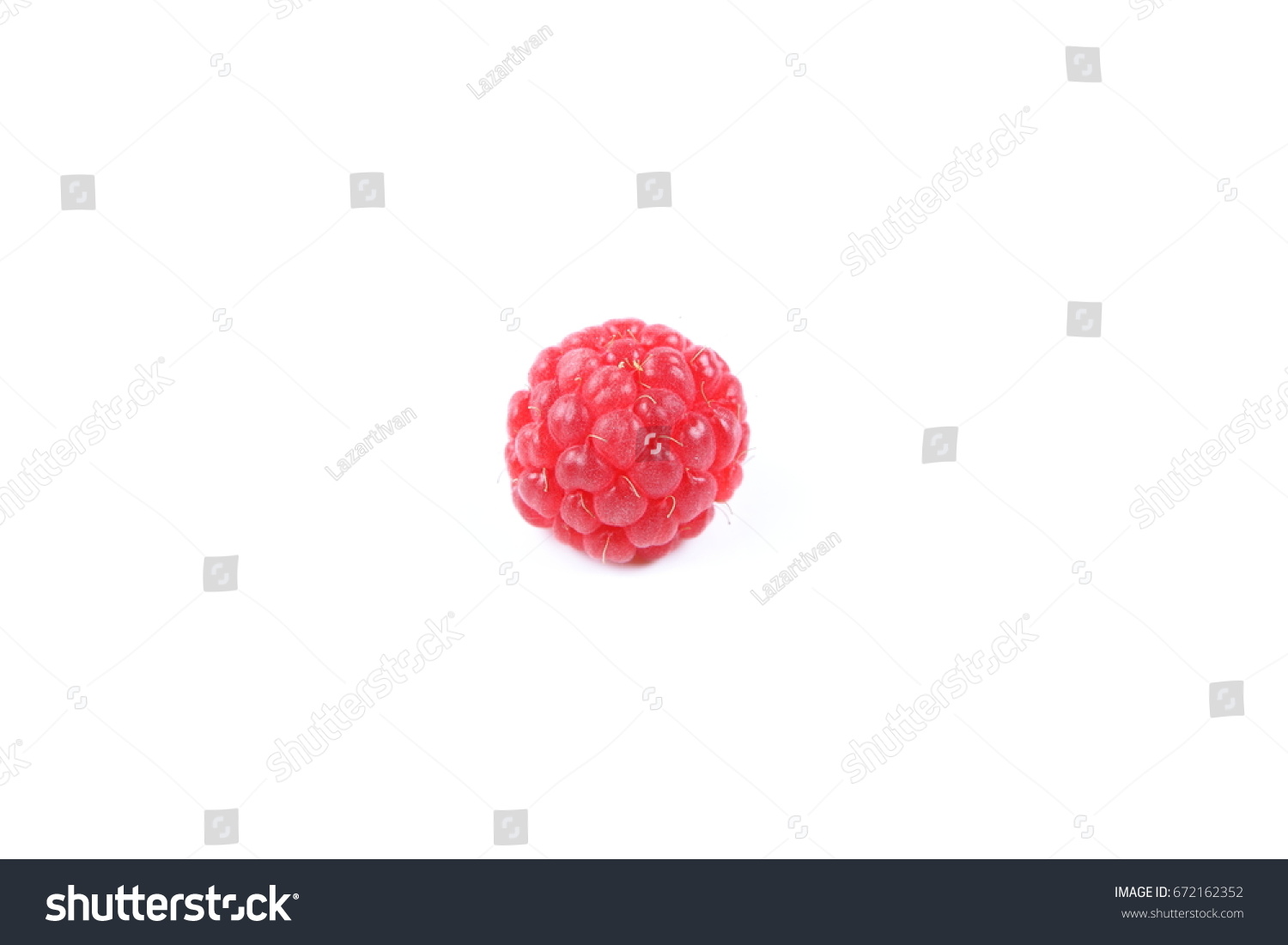 Raspberry on a glossy surface #672162352