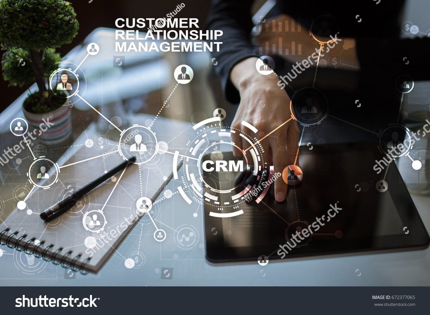 CRM. Customer relationship management concept. Customer service and relationship. #672377065