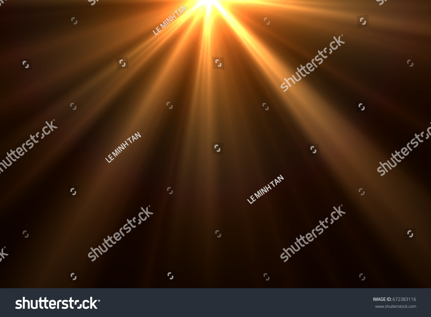 Warm sun rays light effects isolated on black background for overlay design  #672383116