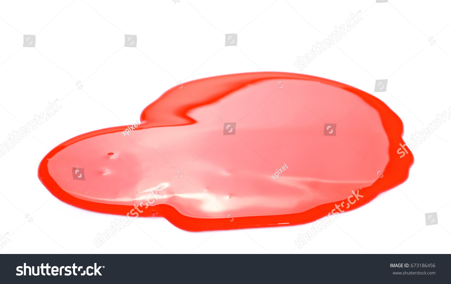 Blood spatter isolated on white background, with clipping path #673186456