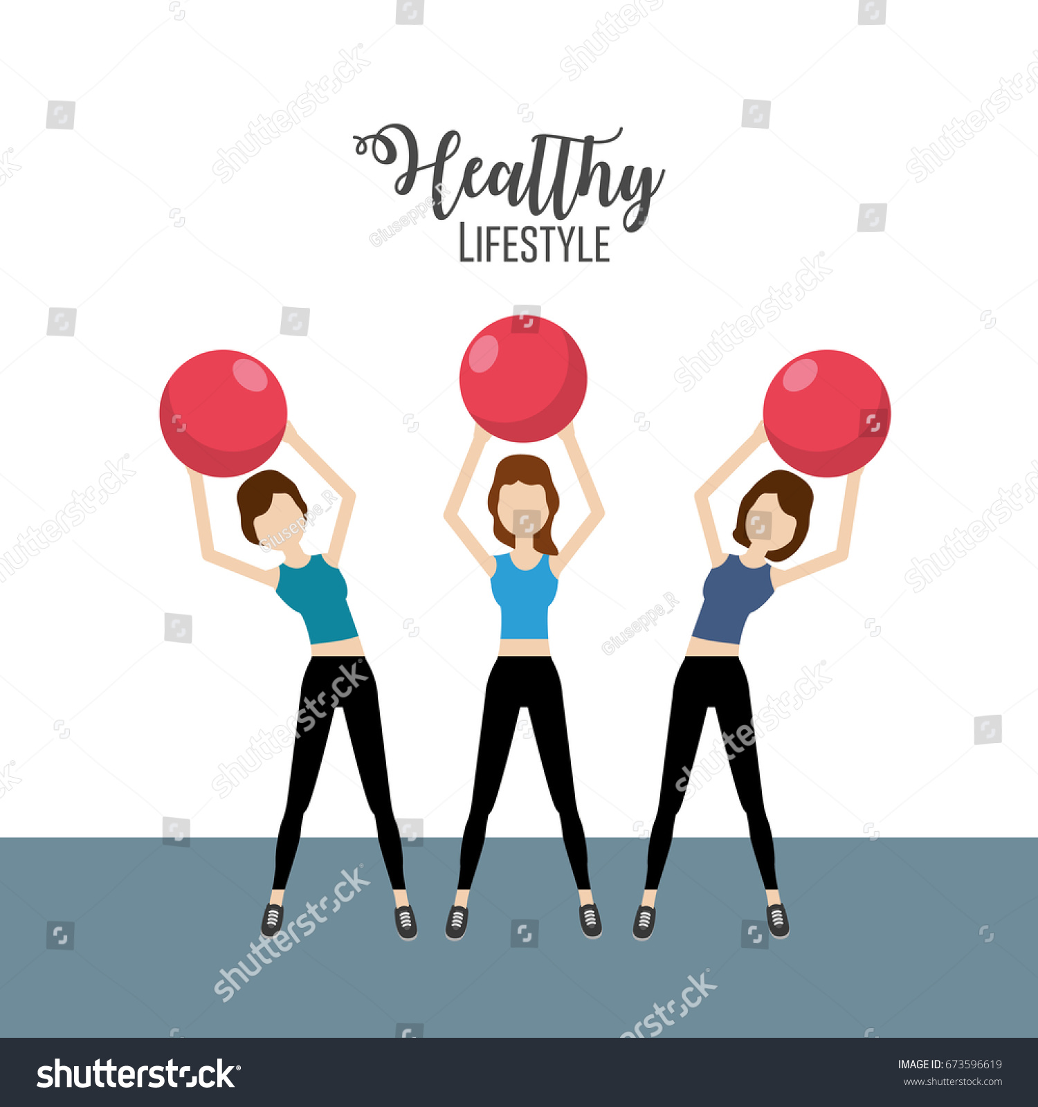 Woman Healthy Lifestyle To Do Exercise Royalty Free Stock Vector