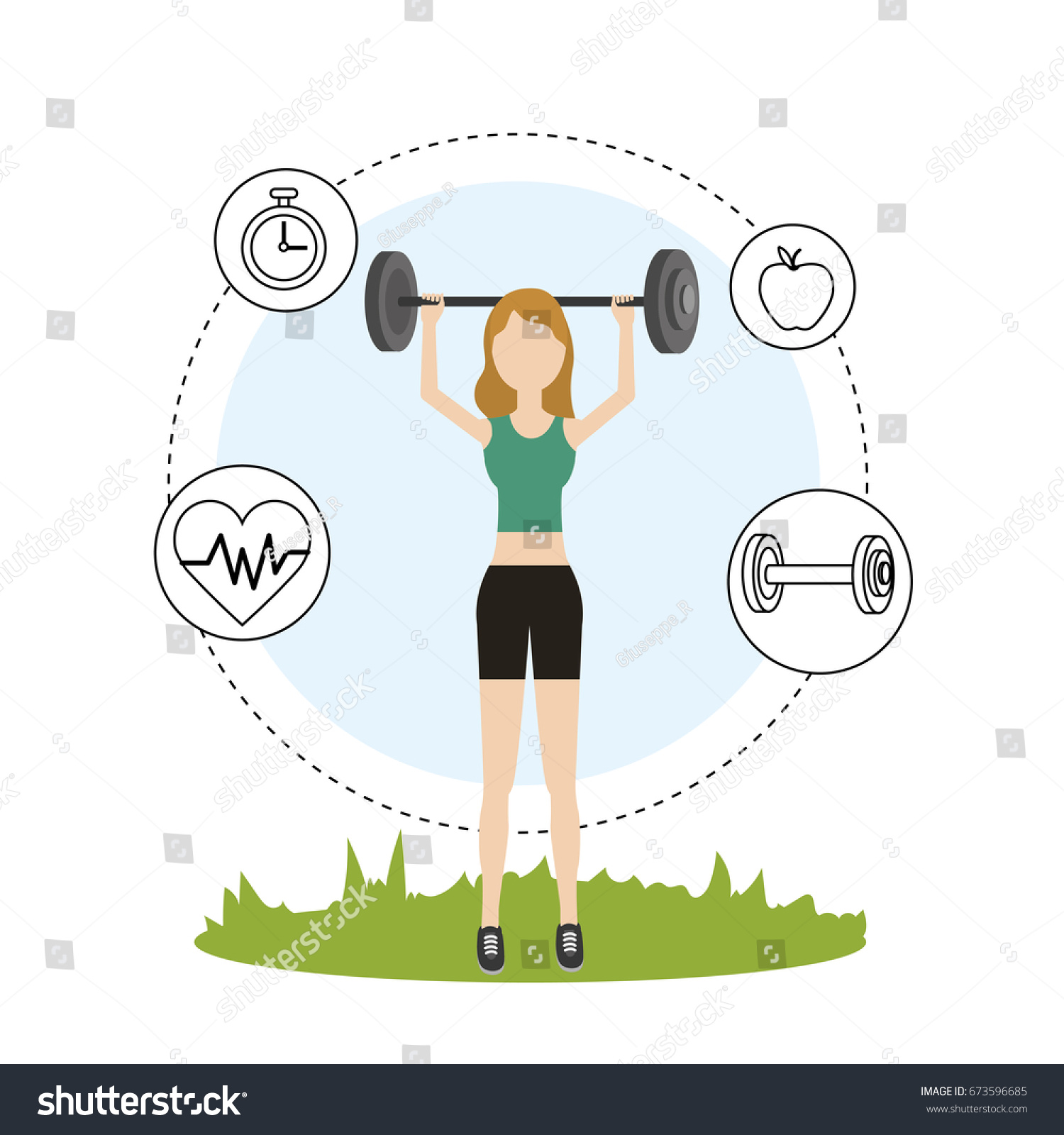 Woman Healthy Lifestyle To Do Exercise Royalty Free Stock Vector