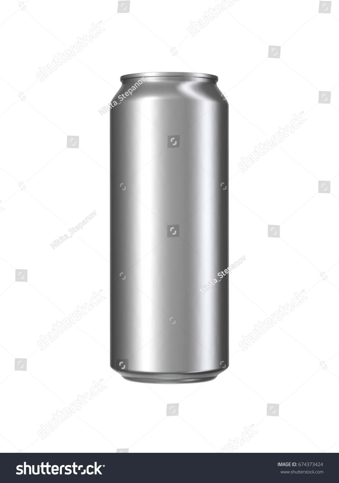 Aluminium can without print, 3d visualization. #674373424
