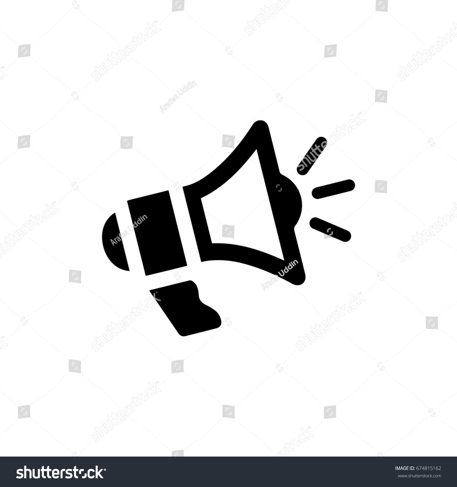 Bullhorn Icon - Royalty Free Stock Vector 674815162 - Avopix.com