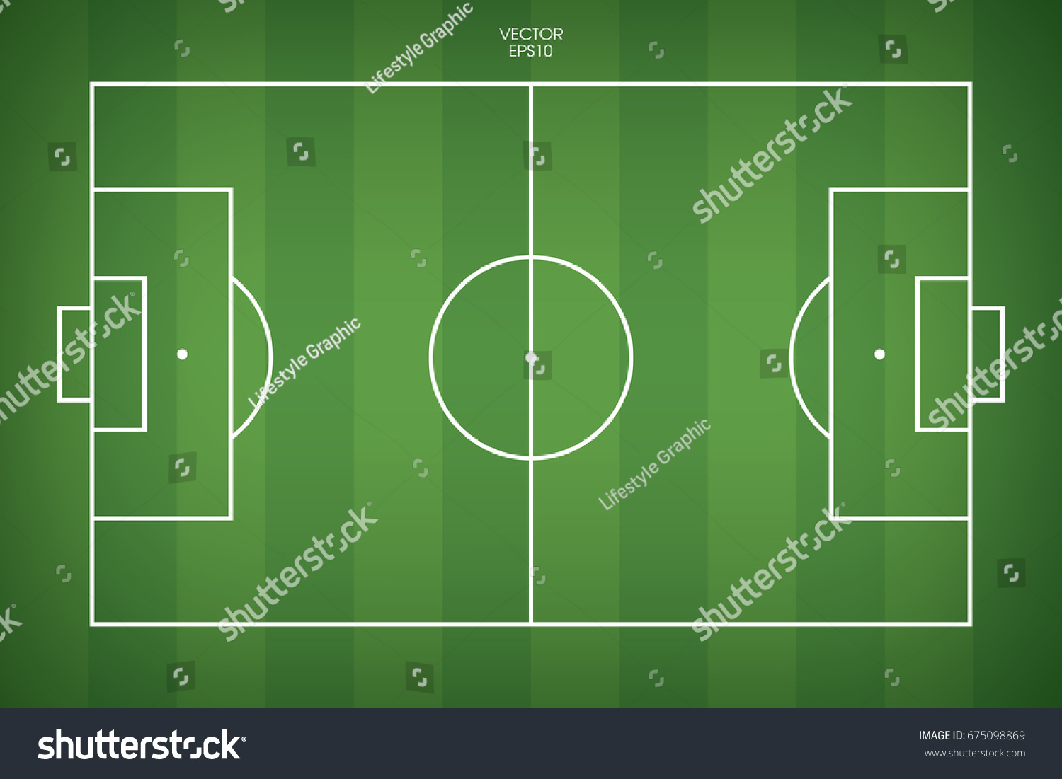 Football field or soccer field background. Vector green court for create game.