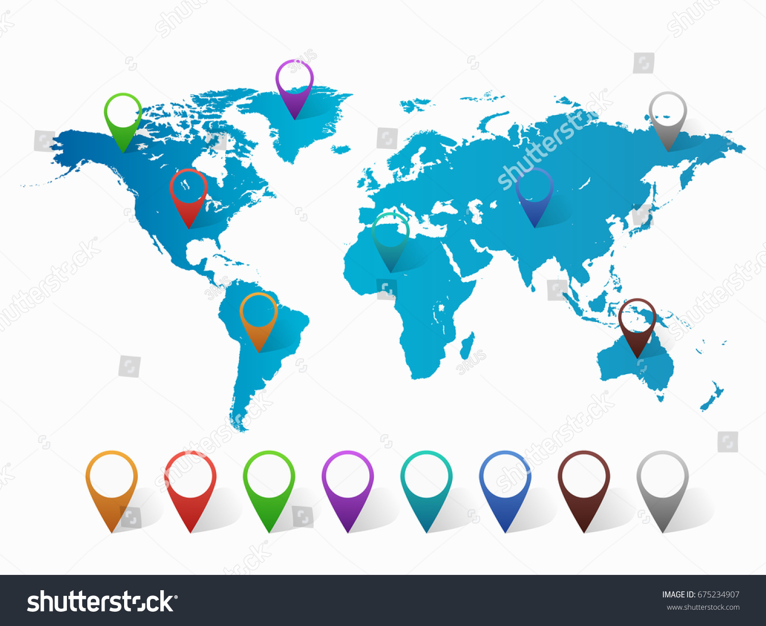 Abstract world map with pin point high quality - Royalty Free Stock ...