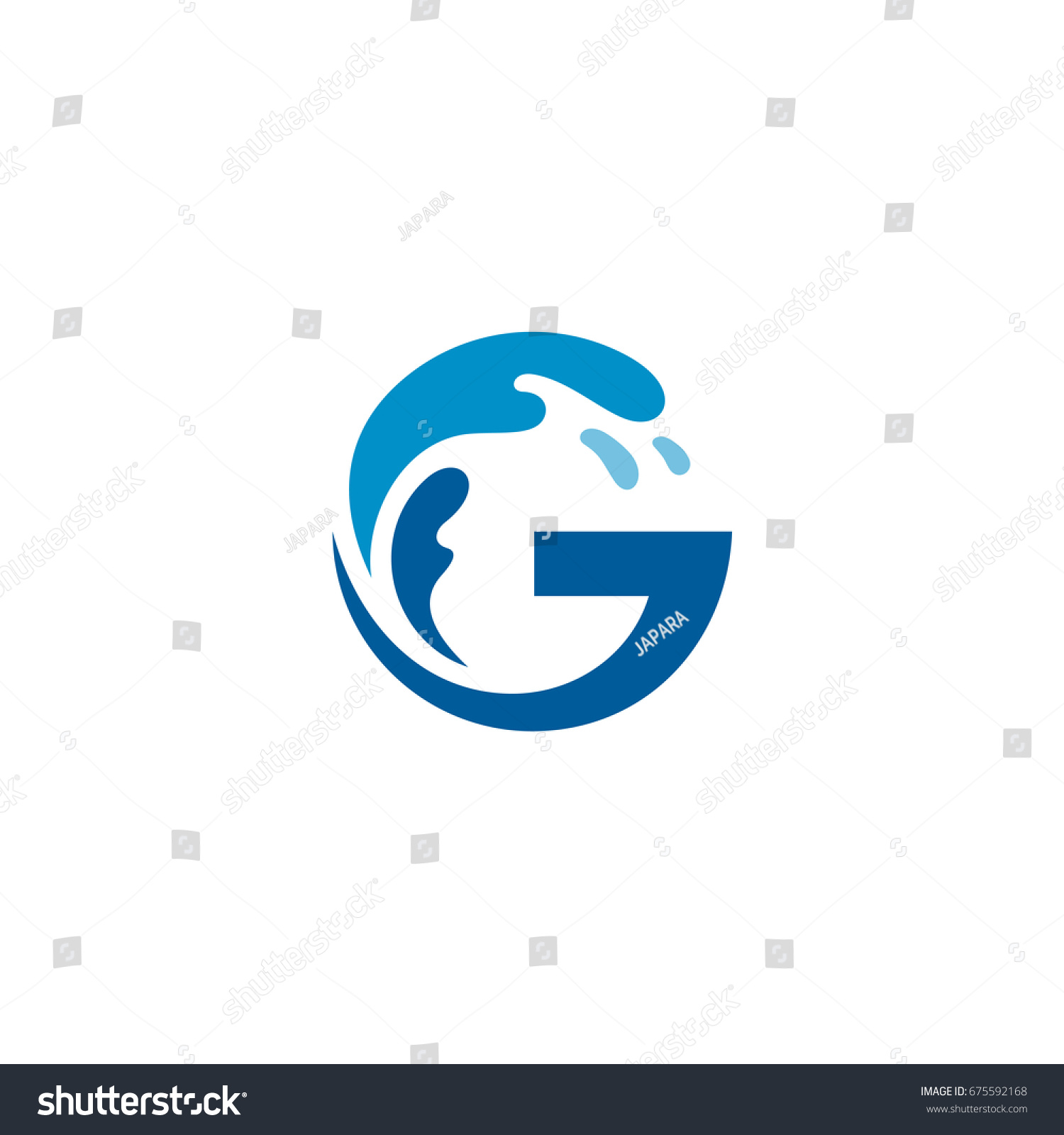 Wave Letter G Logo Royalty Free Stock Vector 675592168