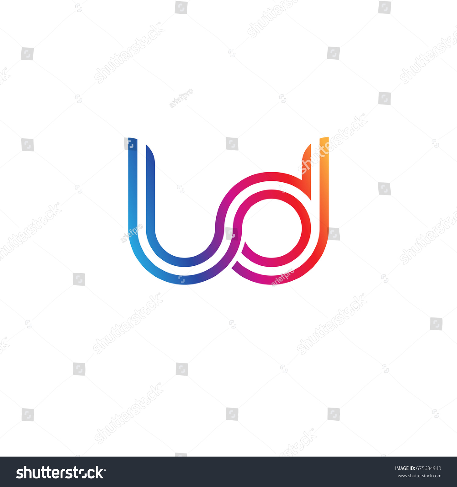 Initial lowercase letter ld, linked outline - Royalty Free Stock Vector ...