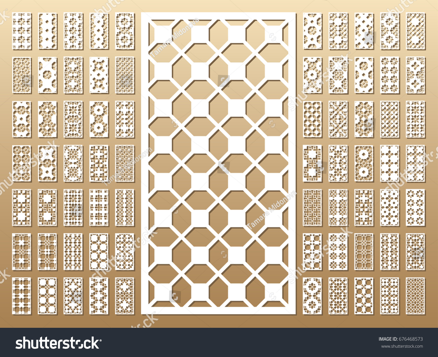 70+ vector panels. Cutout silhouette with arabic - Royalty Free Stock ...