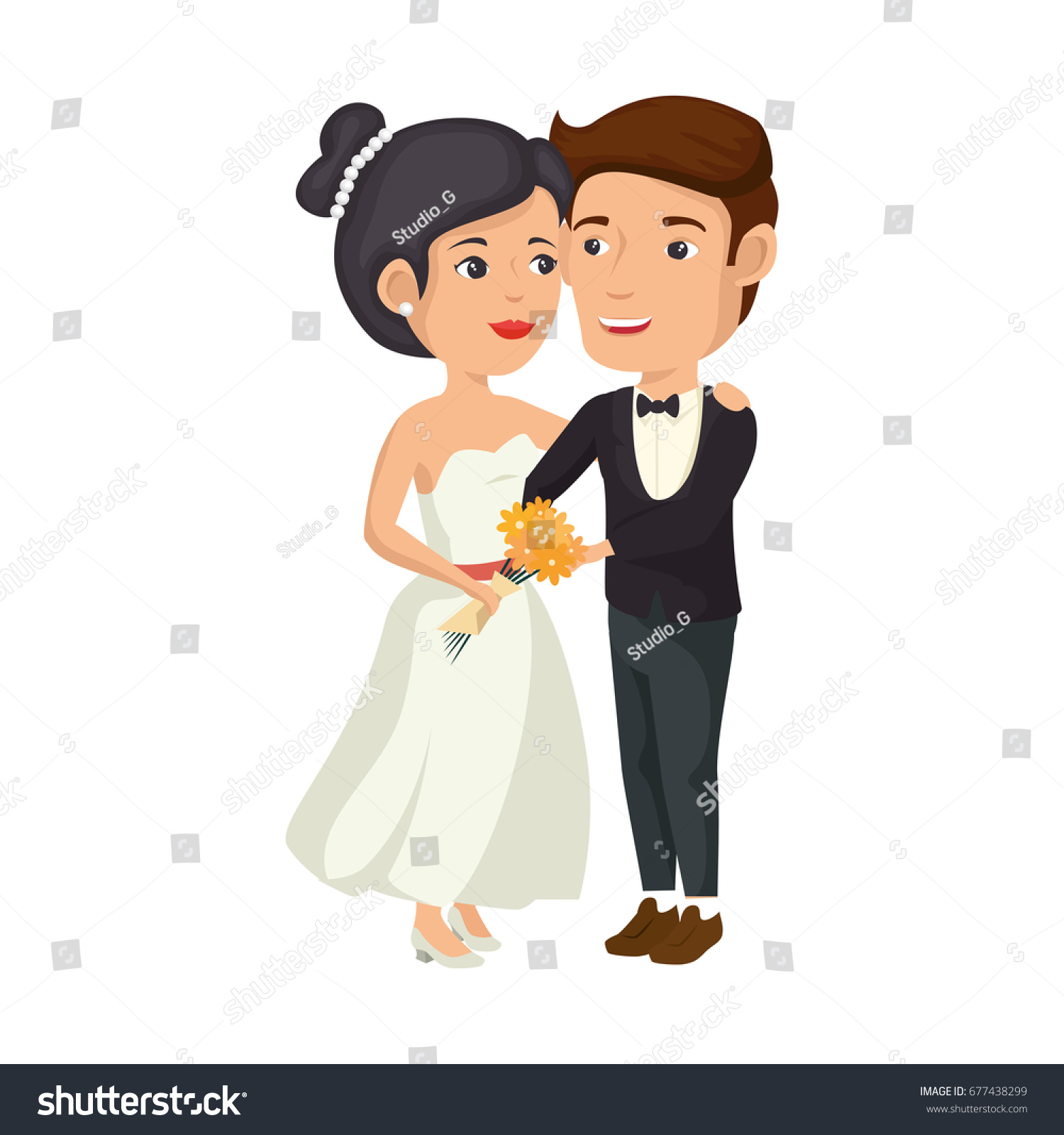 wedding couple design - Royalty Free Stock Vector 677438299 - Avopix.com