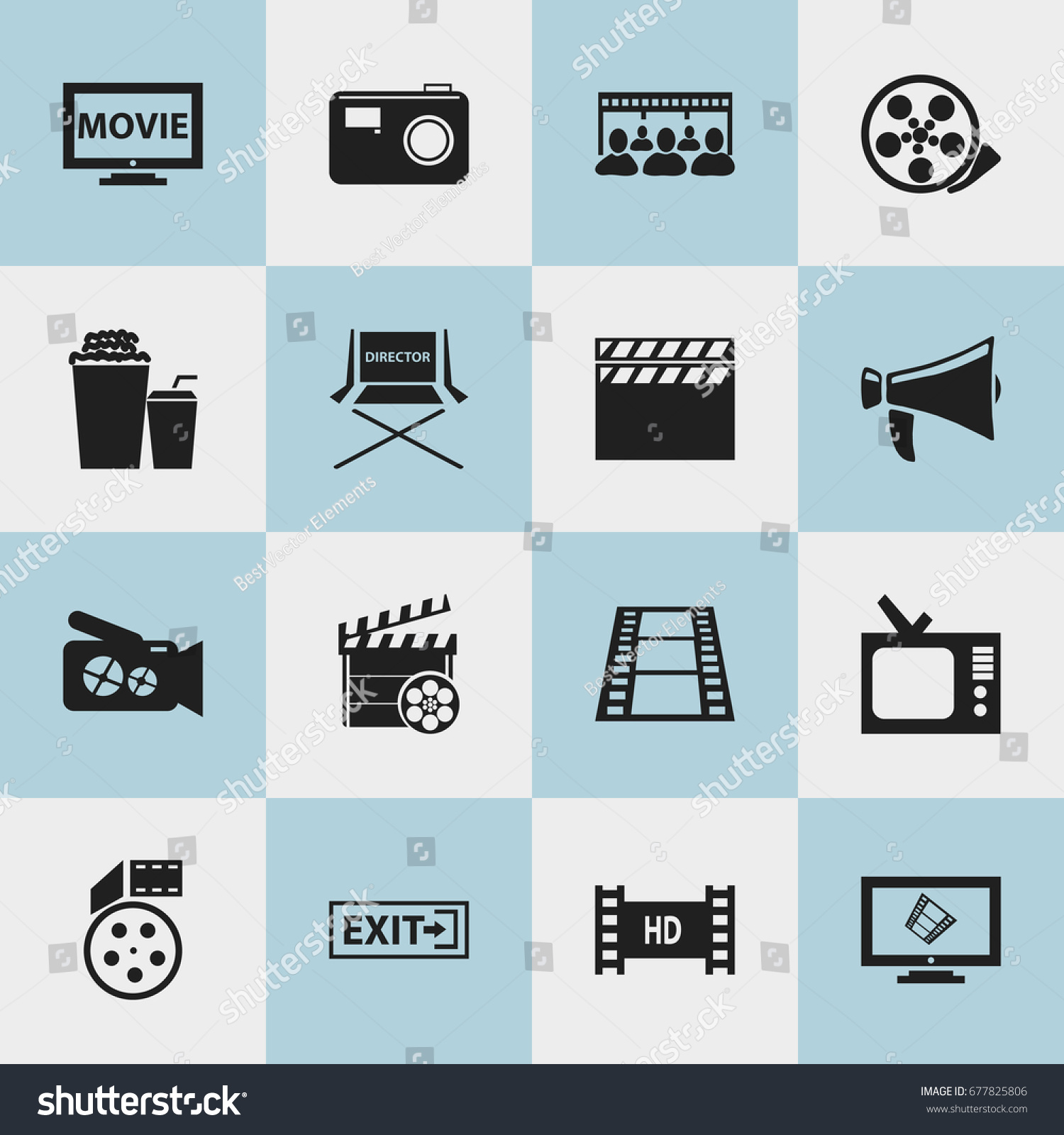 Set Of 16 Editable Filming Icons. Includes - Royalty Free Stock Vector ...