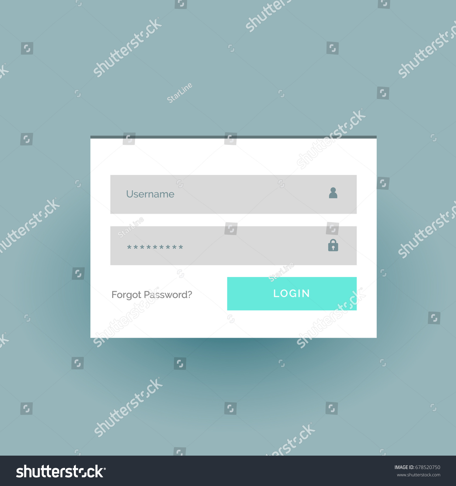 flat color login form ui template in white - Royalty Free Stock Vector ...