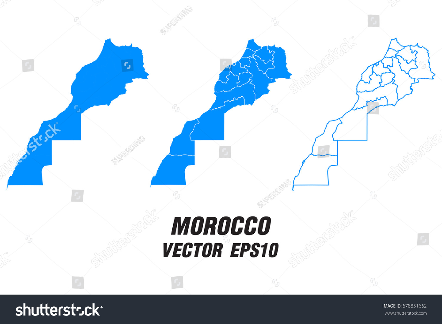 Set Vector Maps Vector Map Of Moroccovector Royalty Free Stock Vector 678851662 3479