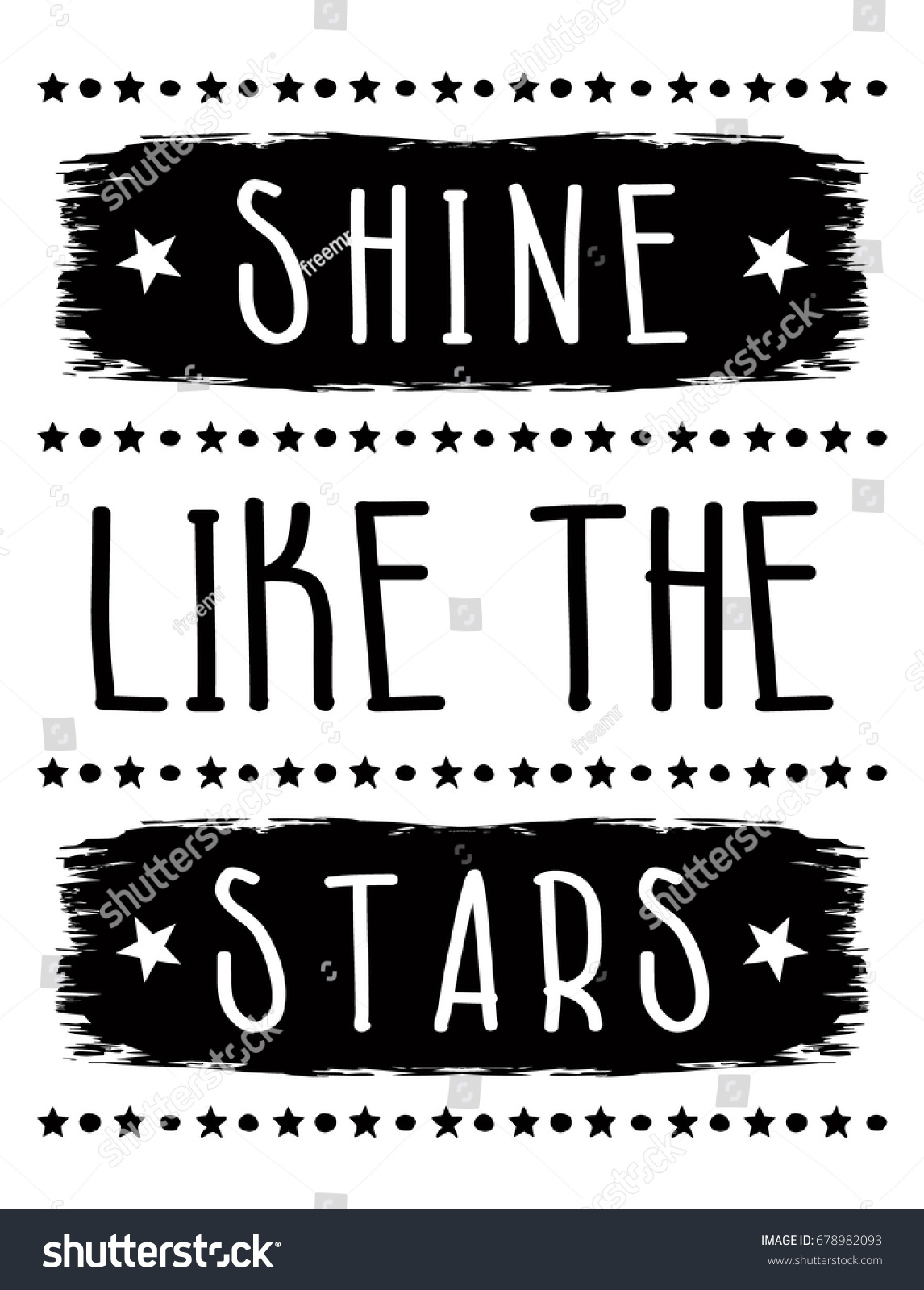 shine like the stars slogan typography, t-shirt - Royalty Free Stock ...