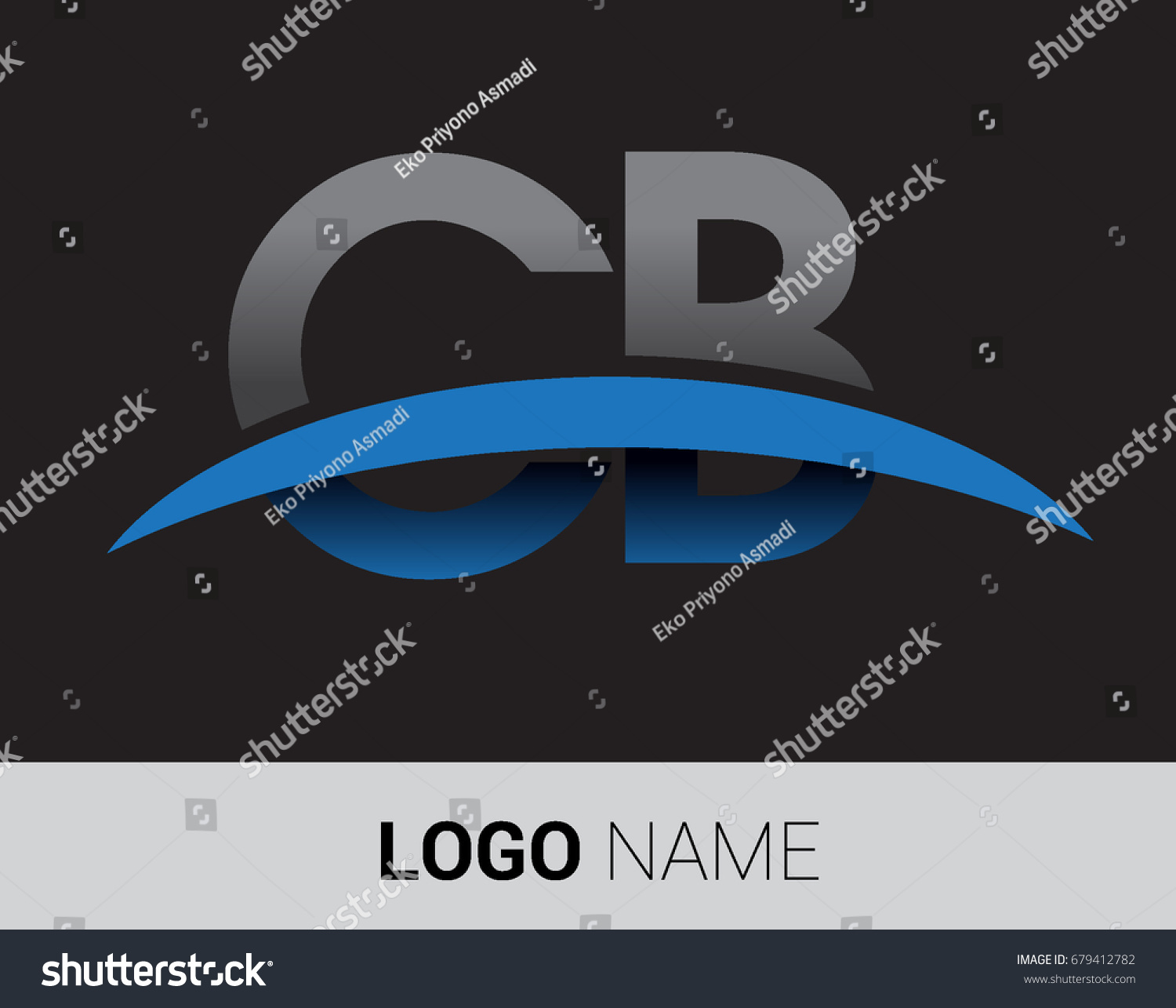 CB initial logo company name colored grey and - Royalty Free Stock ...