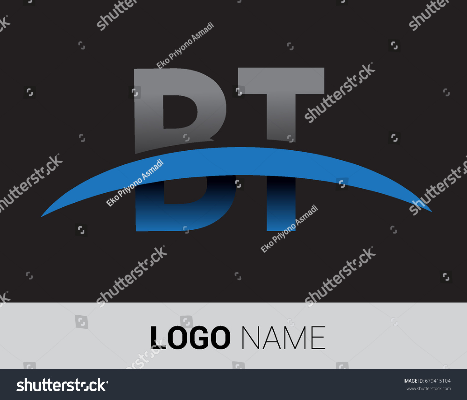 BT initial logo company name colored grey and - Royalty Free Stock ...