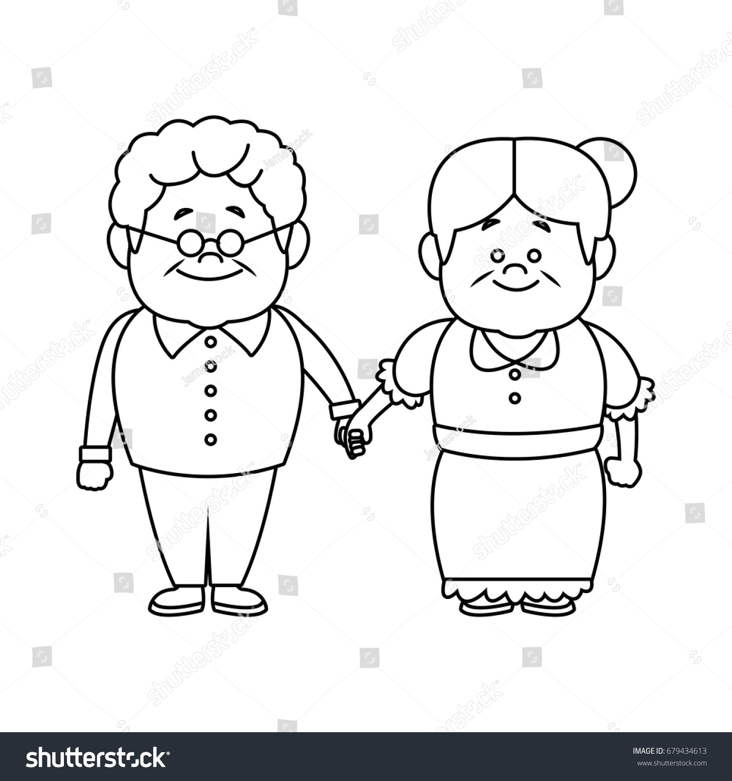 happy grandpa and grandma parents standing - Royalty Free Stock Vector ...